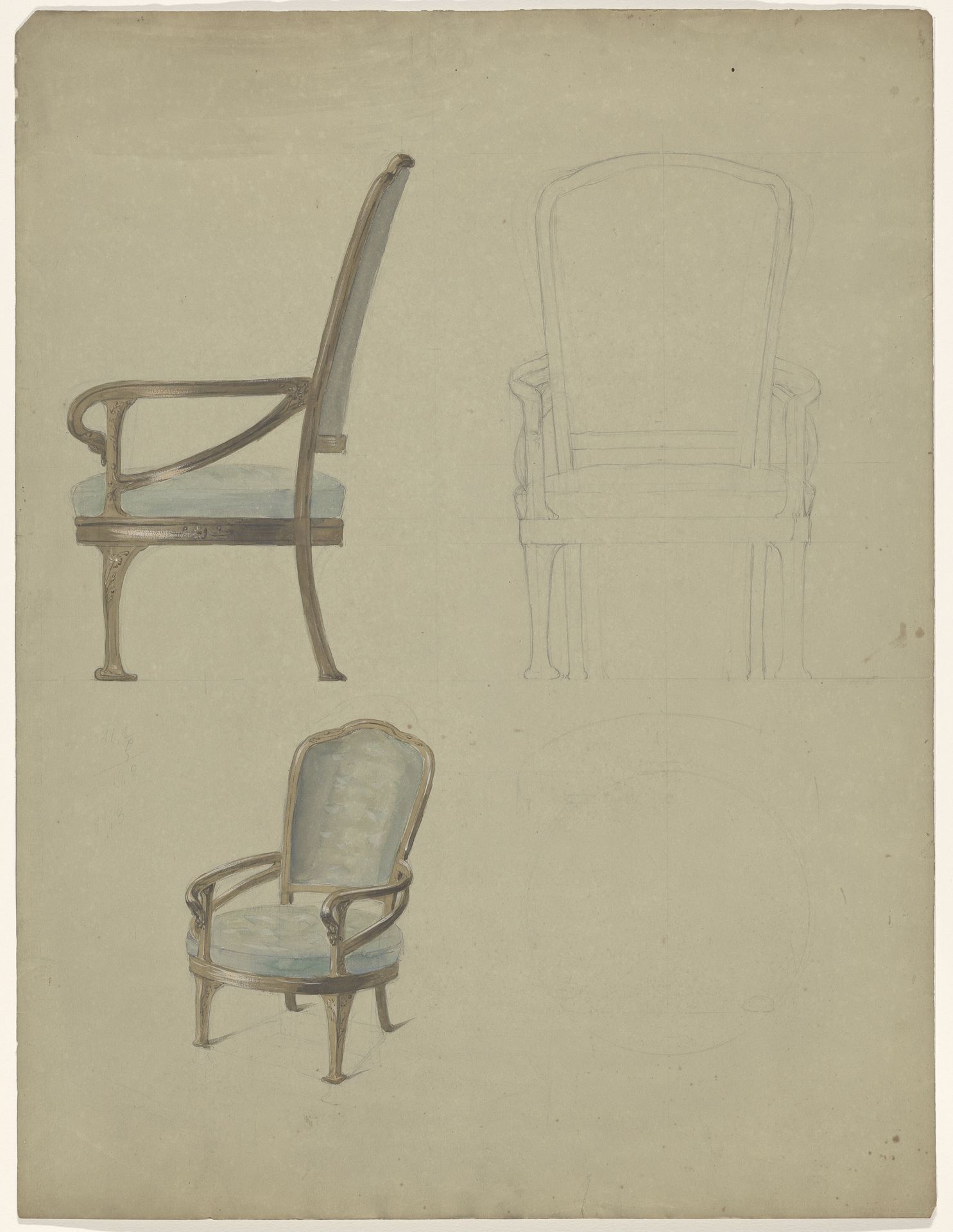 Ontwerp voor een fauteuil by E. Humbert