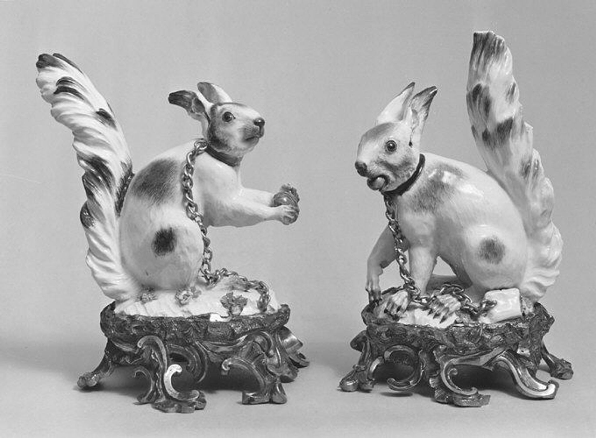 Pair of squirrels by Meissen Manufactory