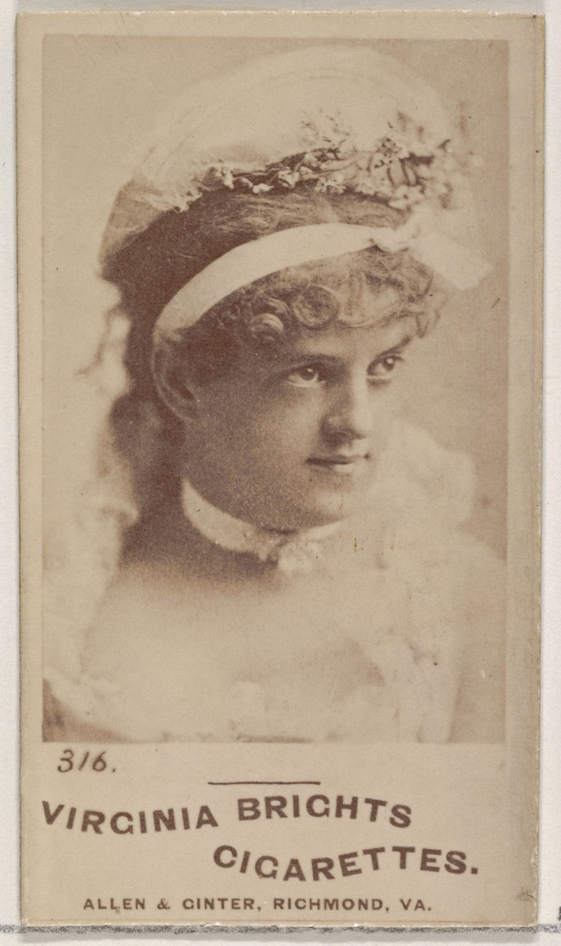 Card 316, from the Actors and Actresses series (N45, Type 5) for Virginia Brights Cigarettes by Allen & Ginter
