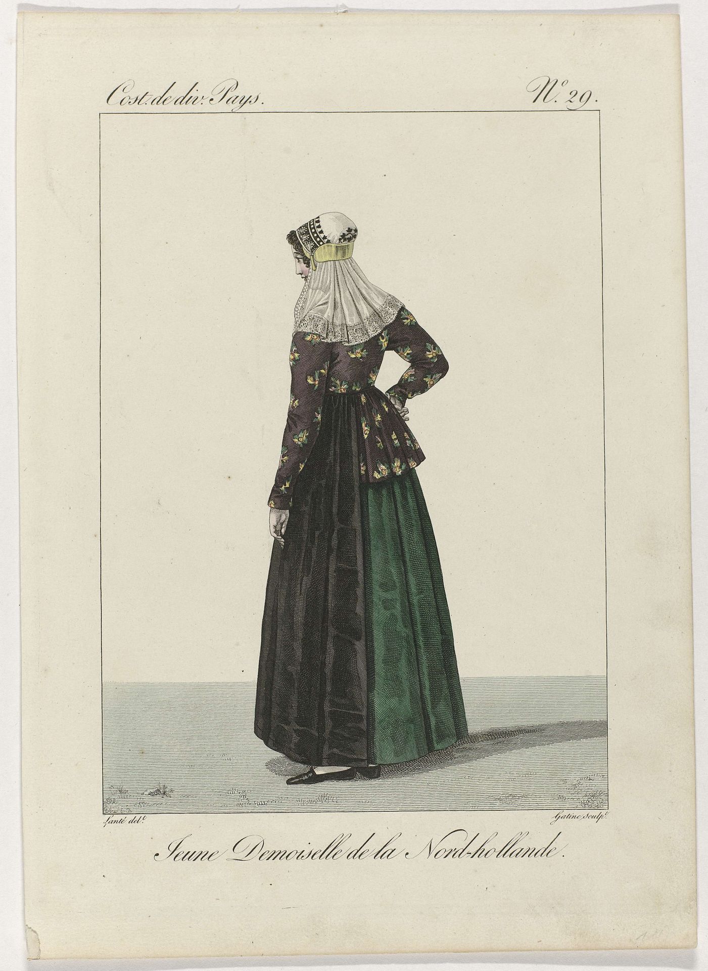 Costume de divers Pays, 1827, No. 29 : Jeune Demoiselle de la Nord-hollande by Georges Jacques Gatine