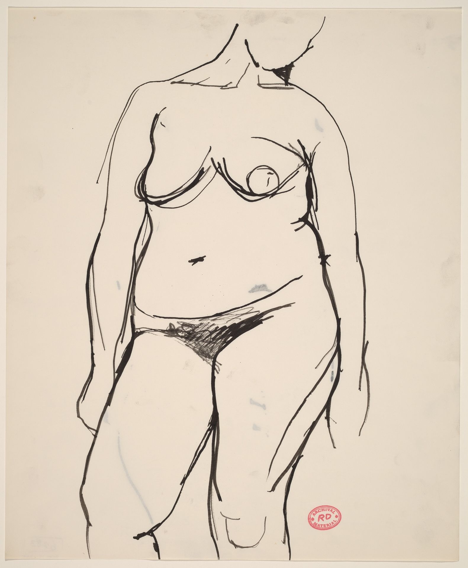 Untitled [standing female nude: forehead to knees] by Richard Diebenkorn