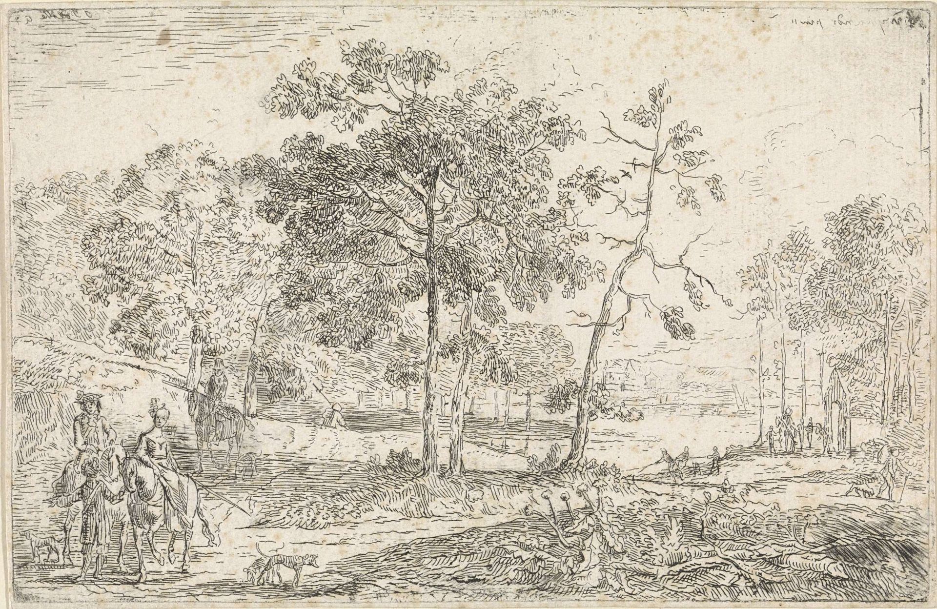 Landschap met ruiters by Jan Palthe