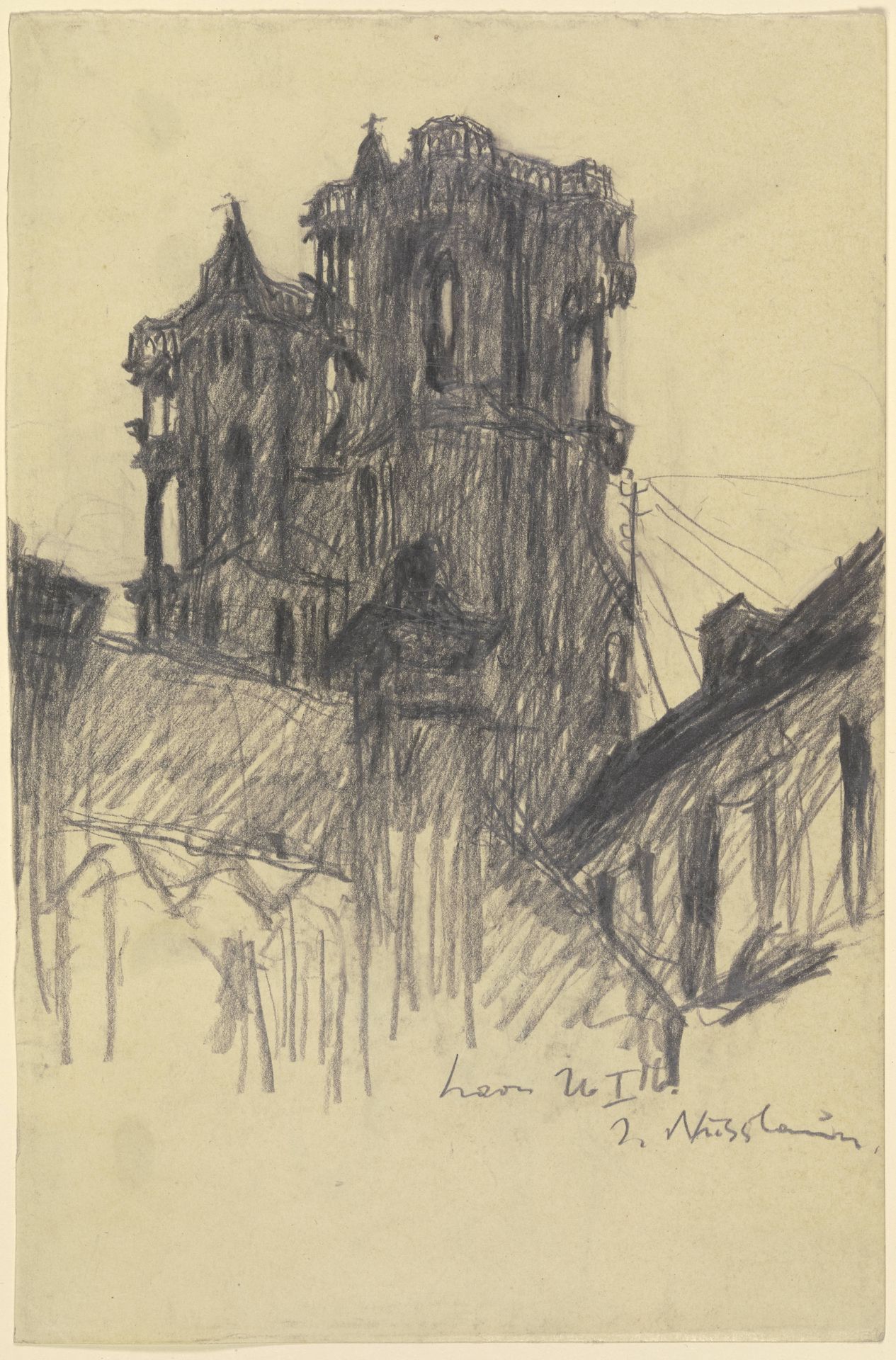 Westtürme der Kathedrale von Laon by Jakob Nussbaum