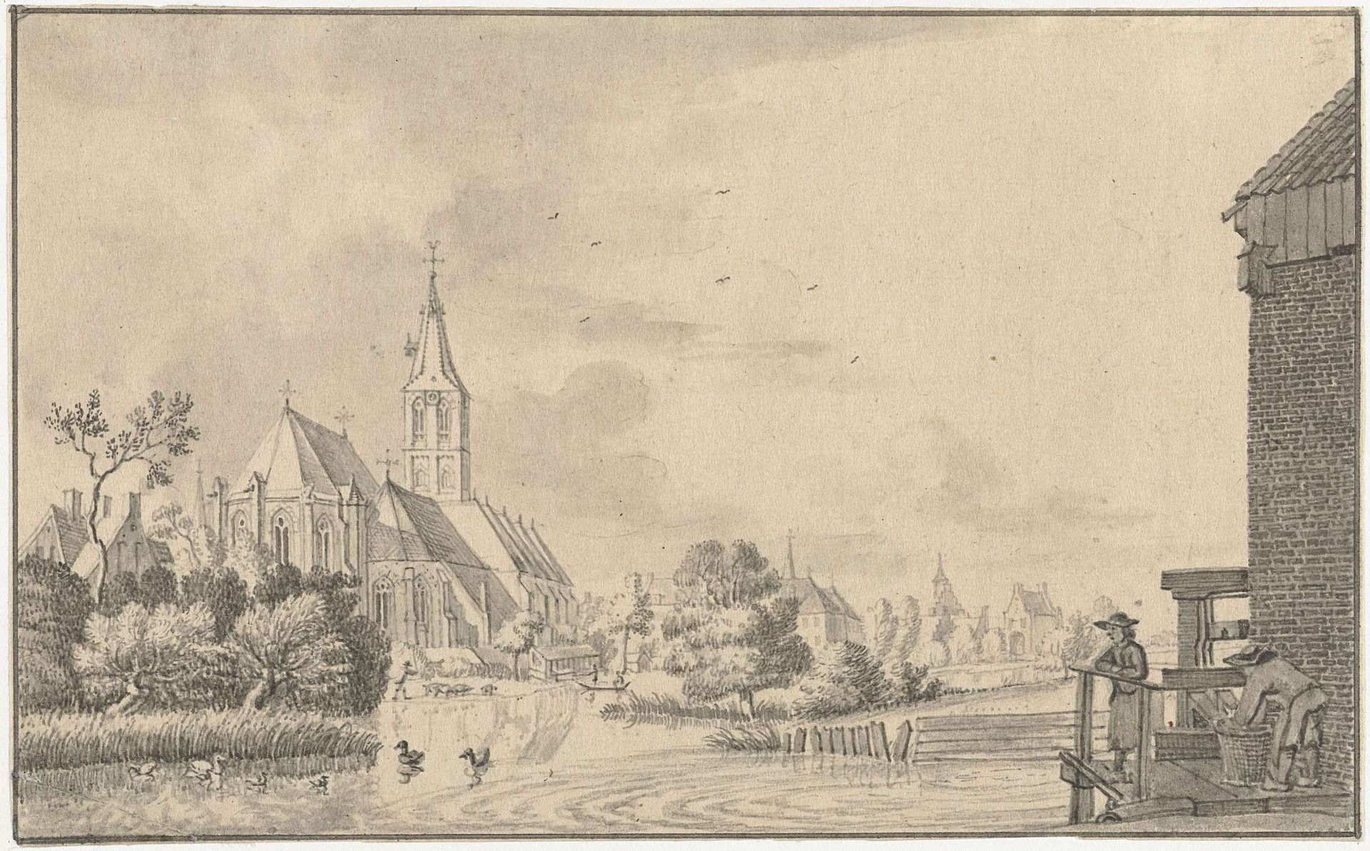 Gezicht bij Goch, aan de Niers by Jan de Beijer