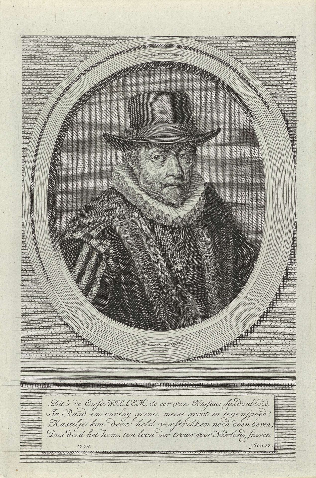 Portret van Willem I, prins van Oranje by Jacob Houbraken