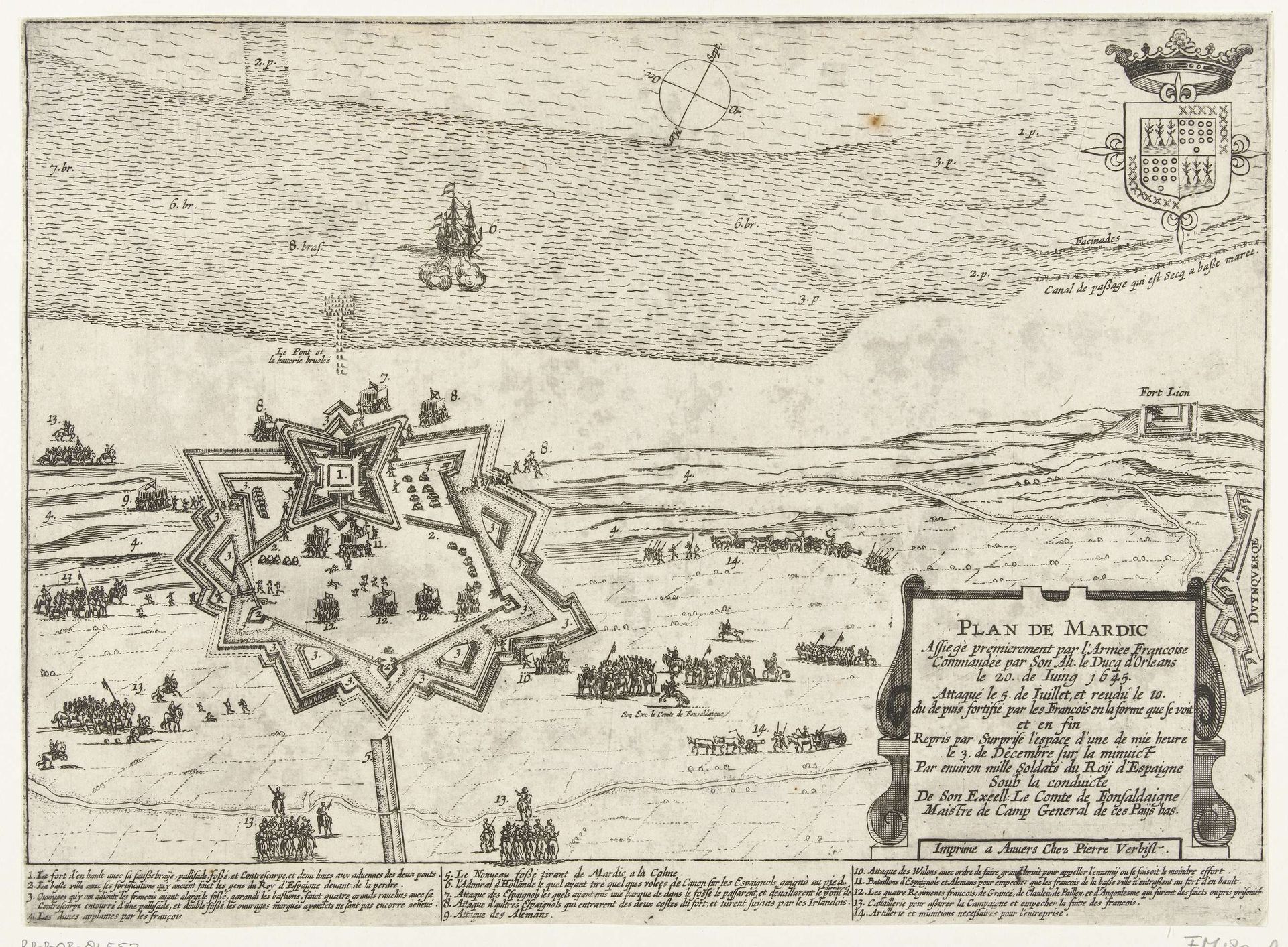 Plattegrond van fort Mardijk, 1645 by Anonymous