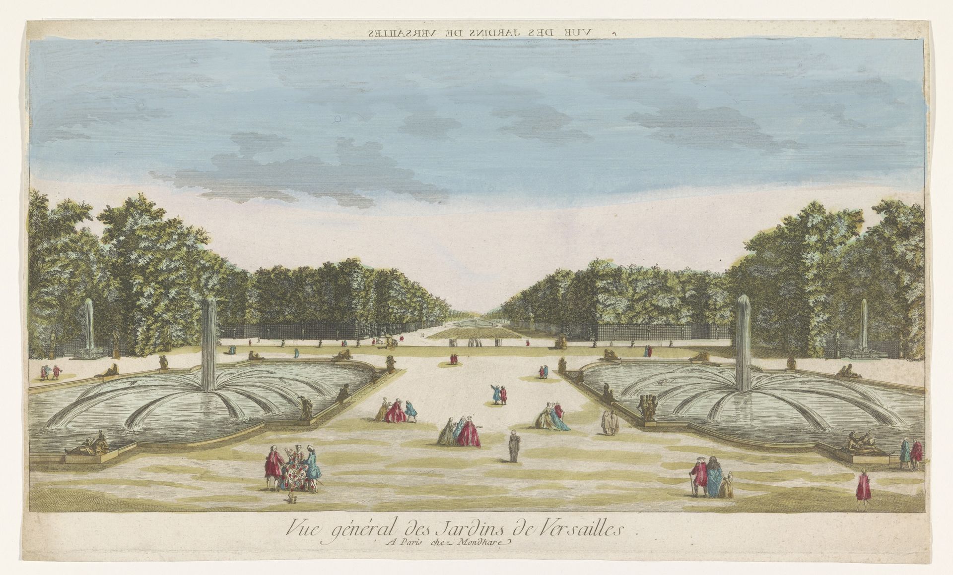 Gezicht op de Tuin van Versailles by Louis-Joseph Mondhare