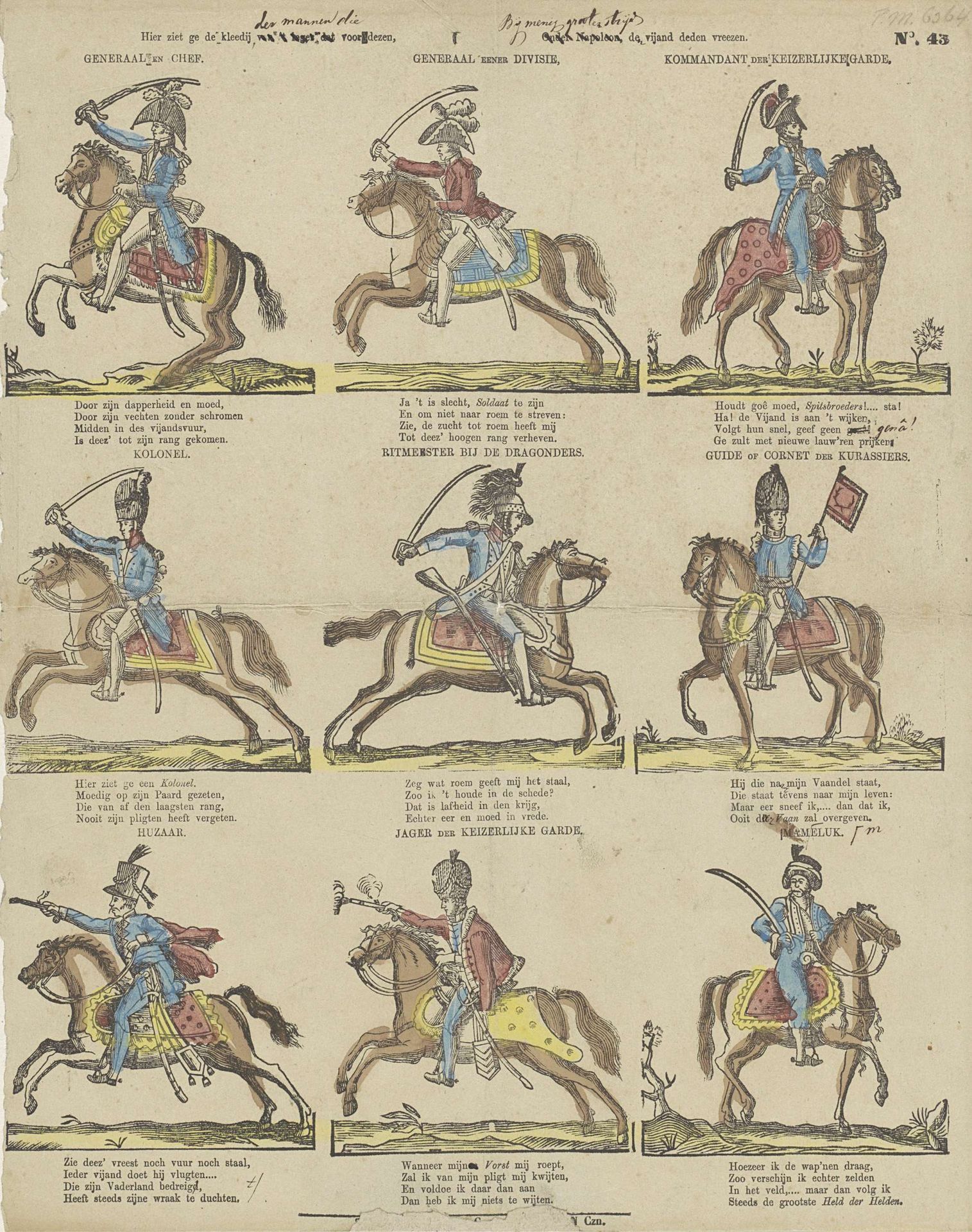 Hier ziet ge de kleedij, [der mannen die] voor dezen, / Onder Napoleon de vijand deden vreezen by P.C.L. van Staden & Co.