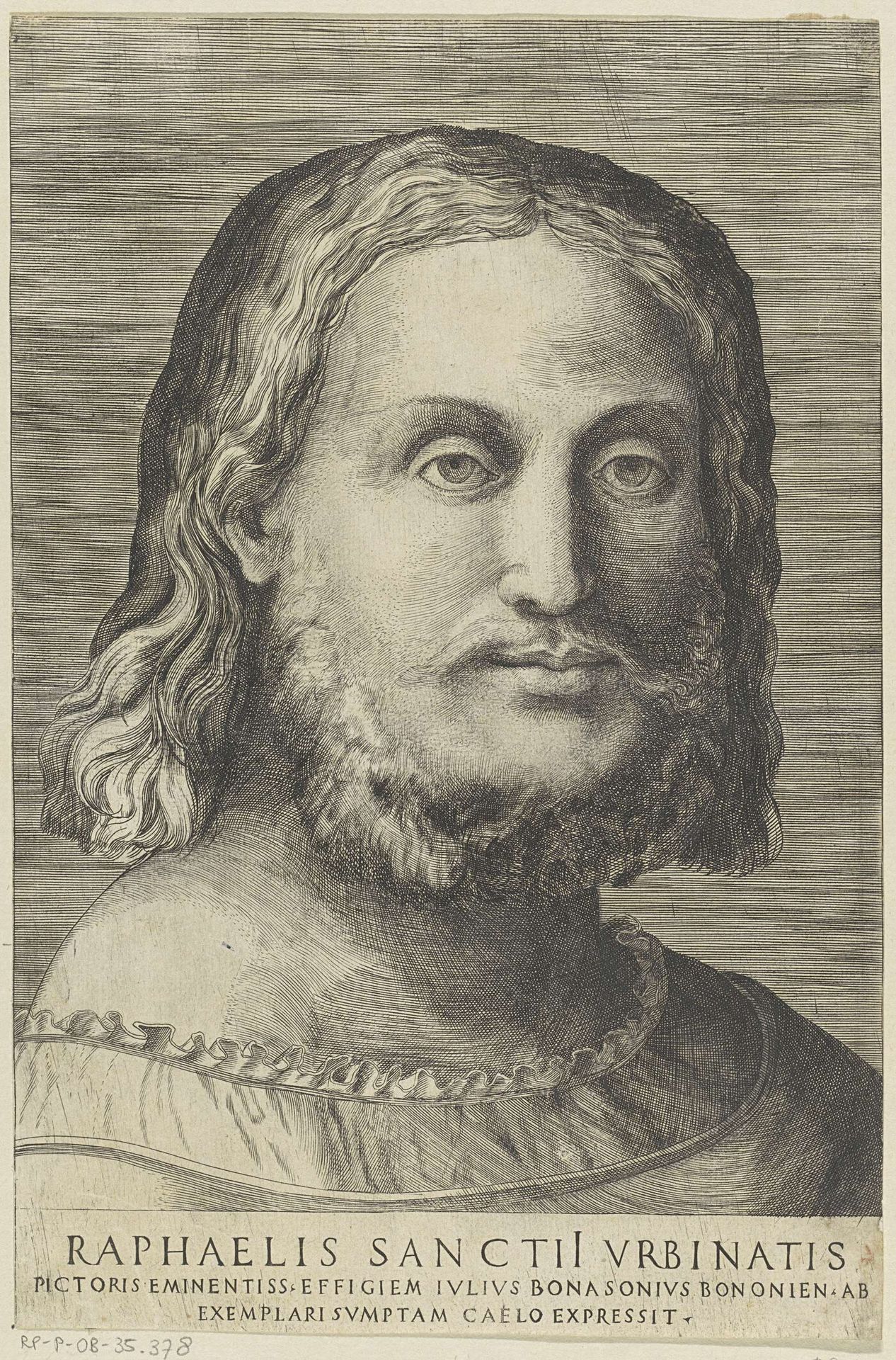 Portret van de kunstenaar Rafaël by Giulio Bonasone