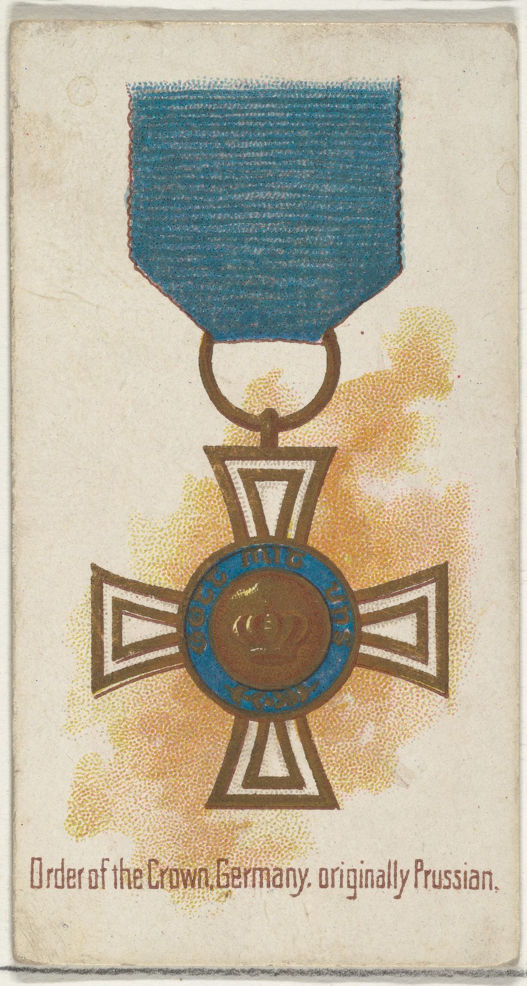 Order of the Crown, Germany, originally Prussian, from the World's Decorations series (N30) for Allen & Ginter Cigarettes by Allen & Ginter