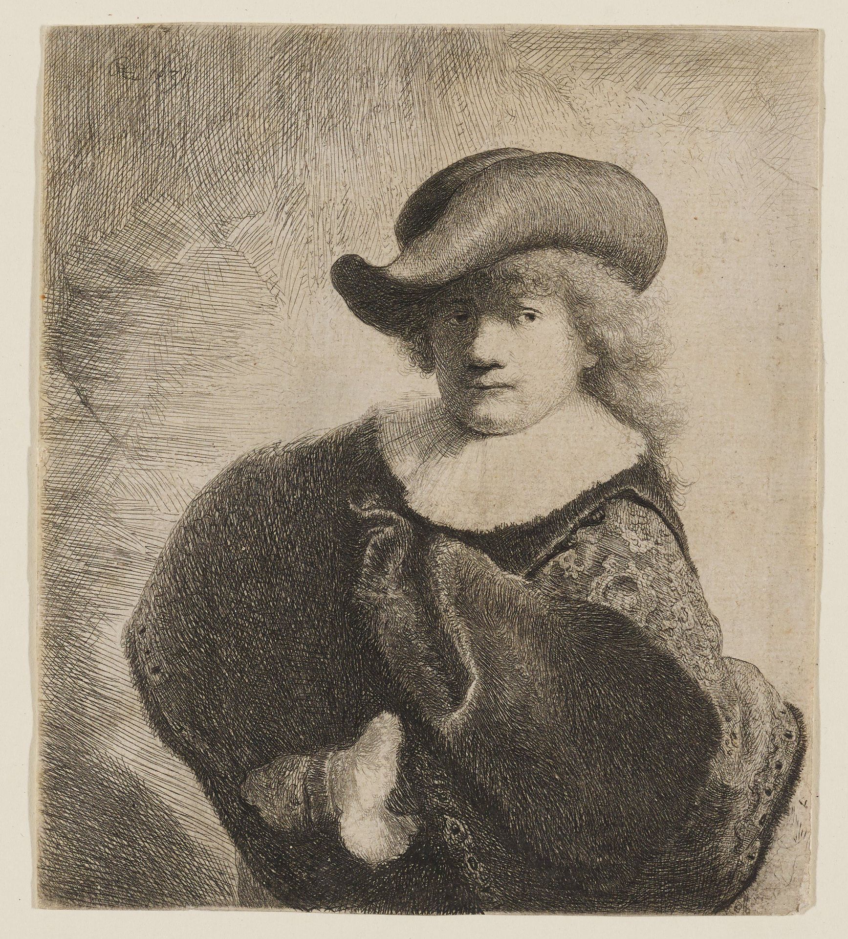 Rembrandt Wearing a Soft Hat Cocked by Rembrandt van Rijn