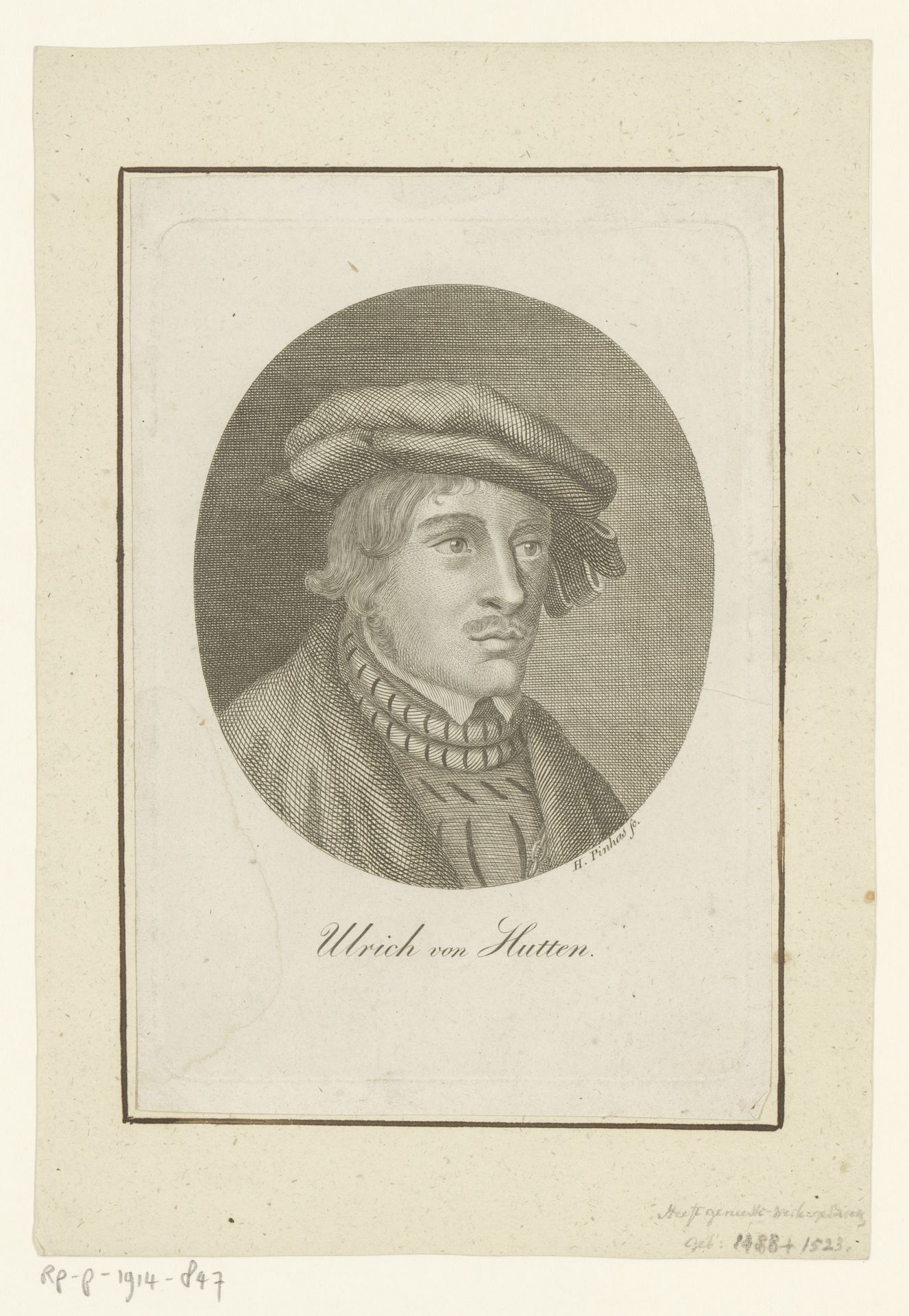 Portret van Ulrich von Hutten by Hermann Hirsch Pinhas