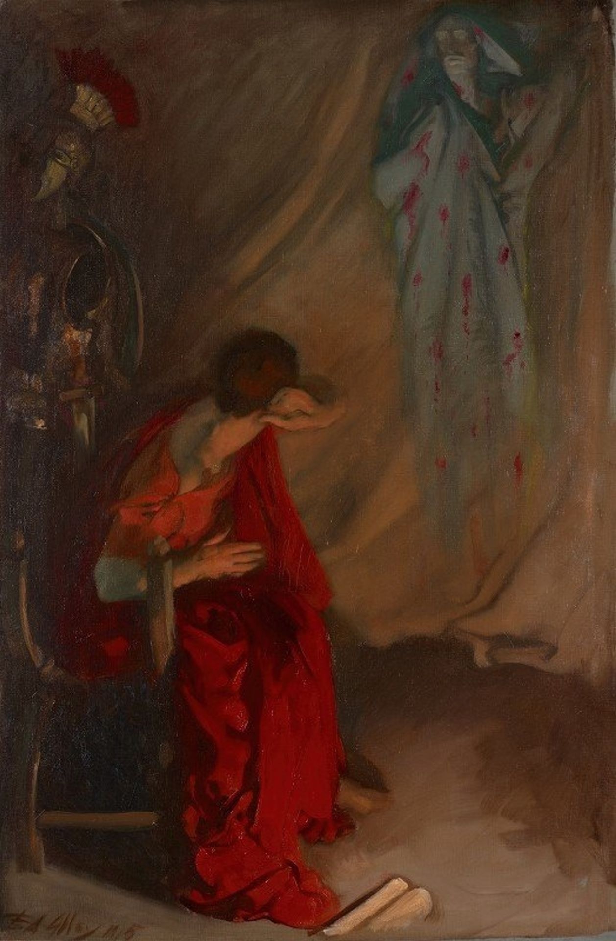 Within the Tent of Brutus; Enter the Ghost of Caesar, Julius Caesar, Act IV, Scene III by Edwin Austin Abbey