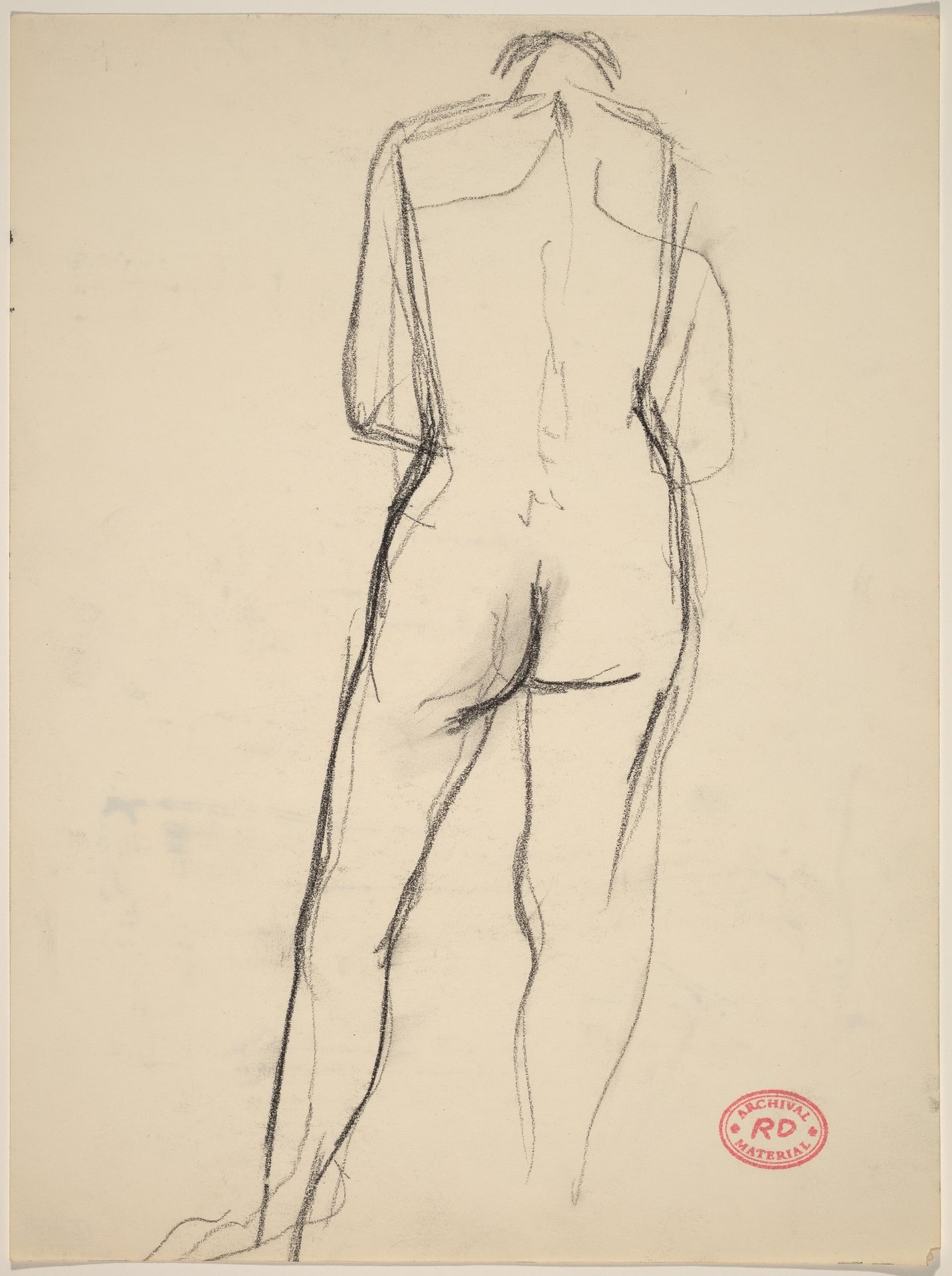 Untitled [back view of standing nude looking down] by Richard Diebenkorn