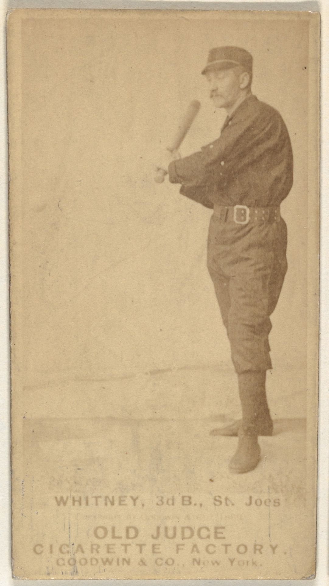 Charles F. Whitney, 3rd Base, St. Joseph Clay Eaters, from the Old Judge series (N172) for Old Judge Cigarettes by Goodwin & Company