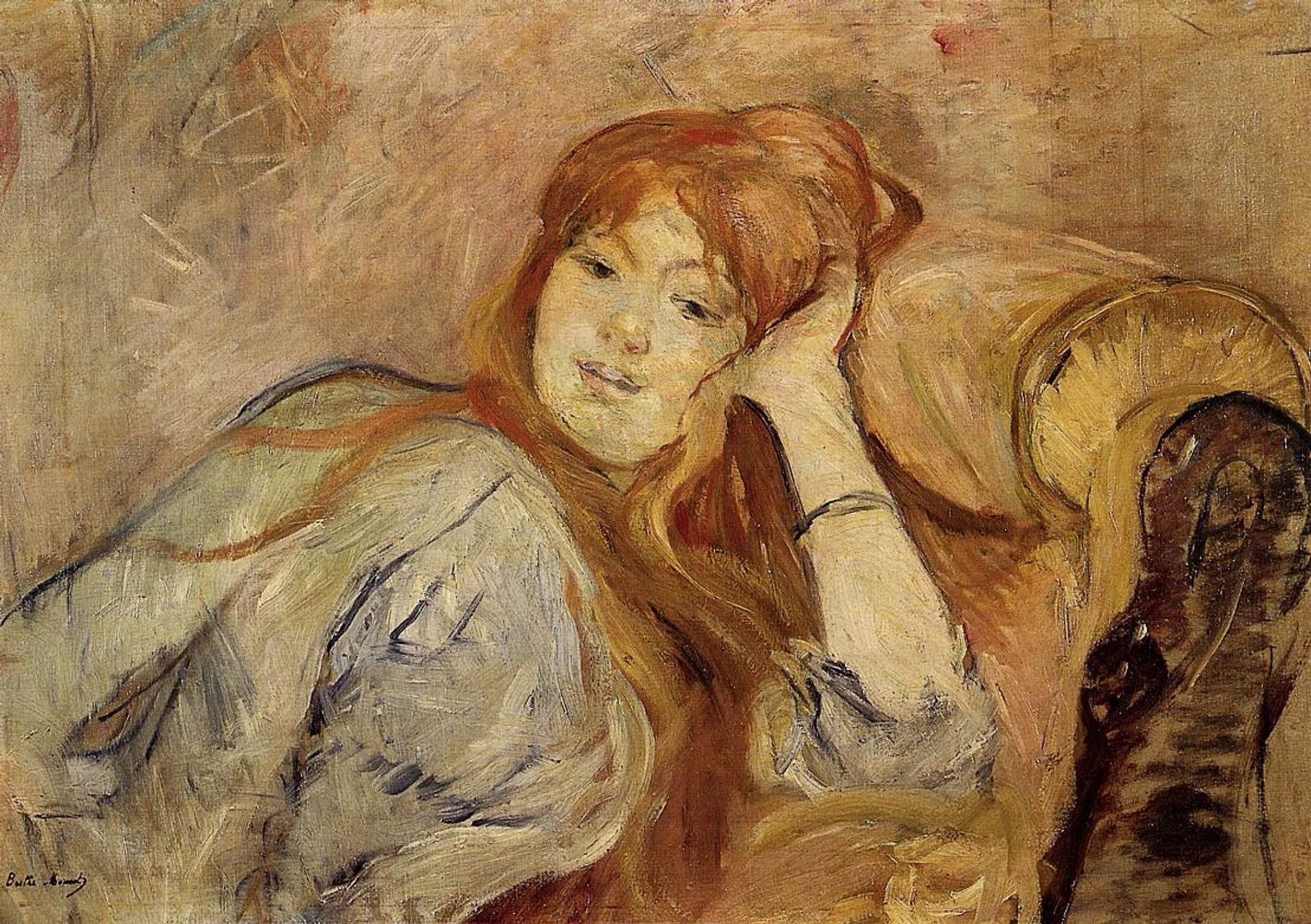 Young Girl Leaning on her Elbow by Berthe Morisot