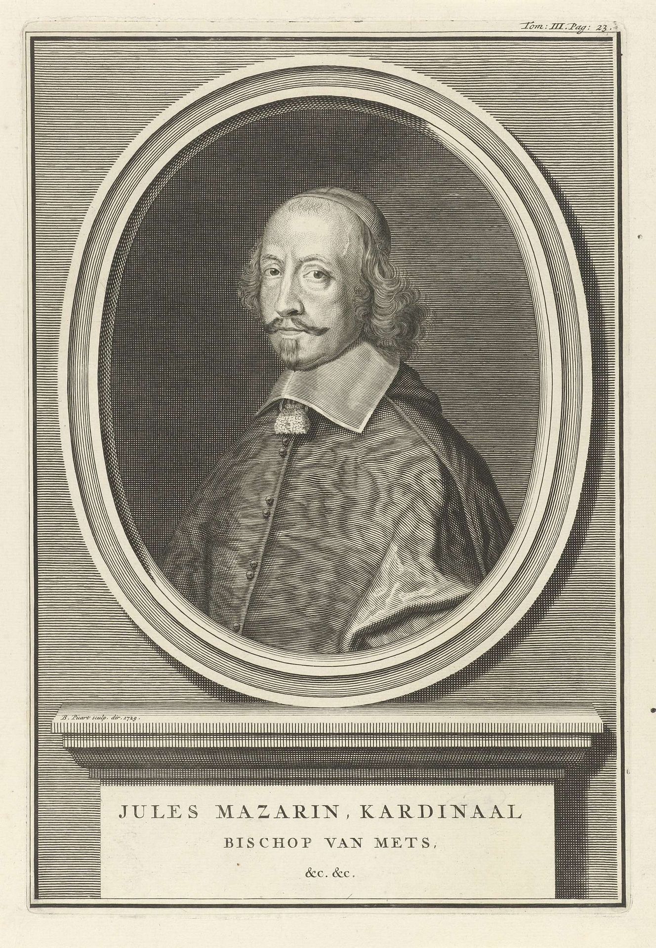 Portret van kardinaal Jules Mazarin, bisschop van Metz by Bernard Picart