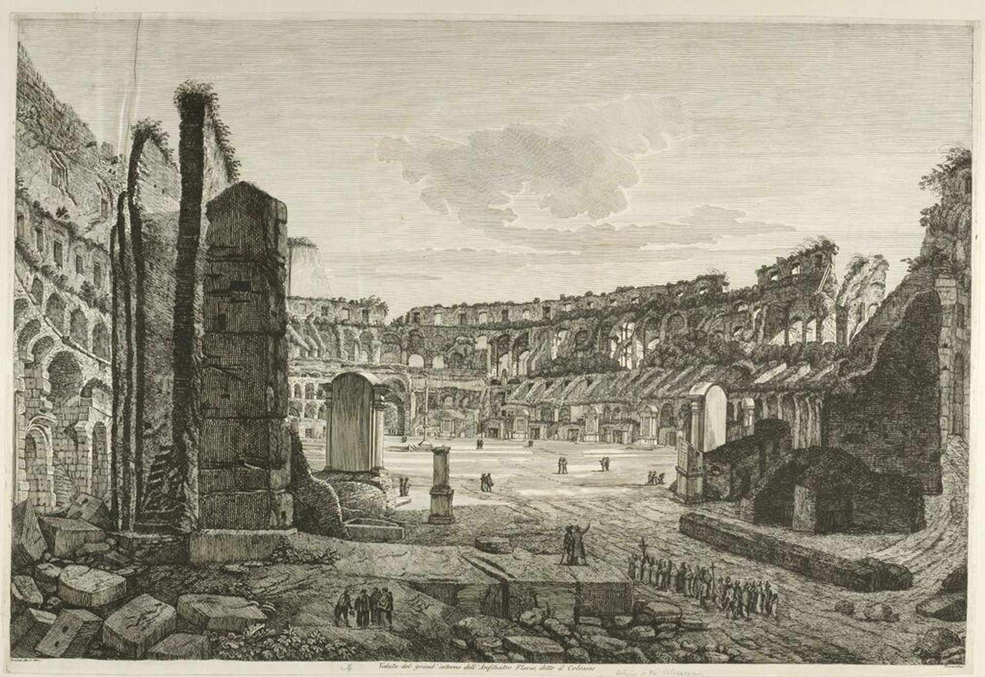 Interior of the Colosseum by Luigi Rossini