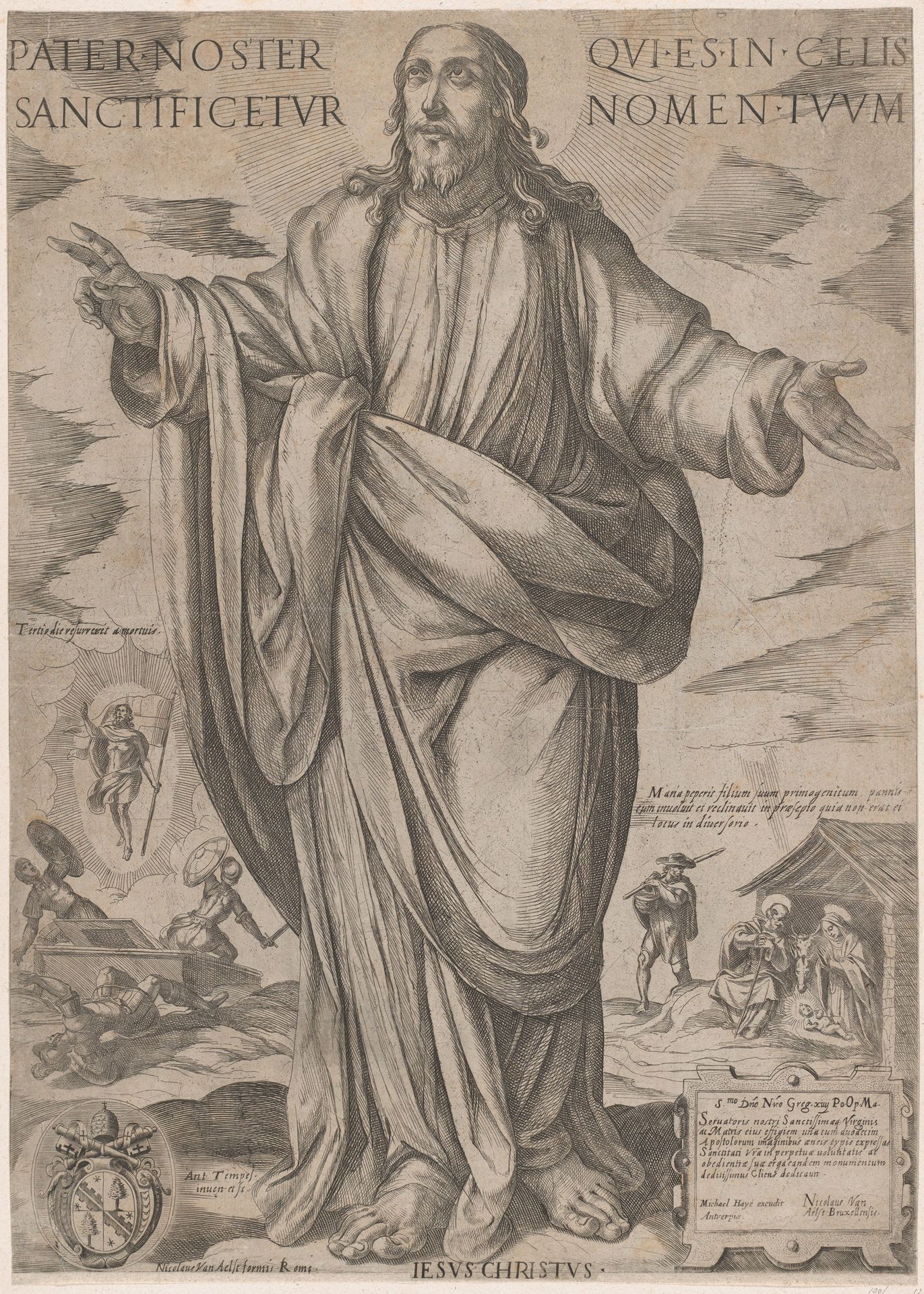 Standing Christ, Blessing from 'Christ, Mary, and the Apostles' by Antonio Tempesta