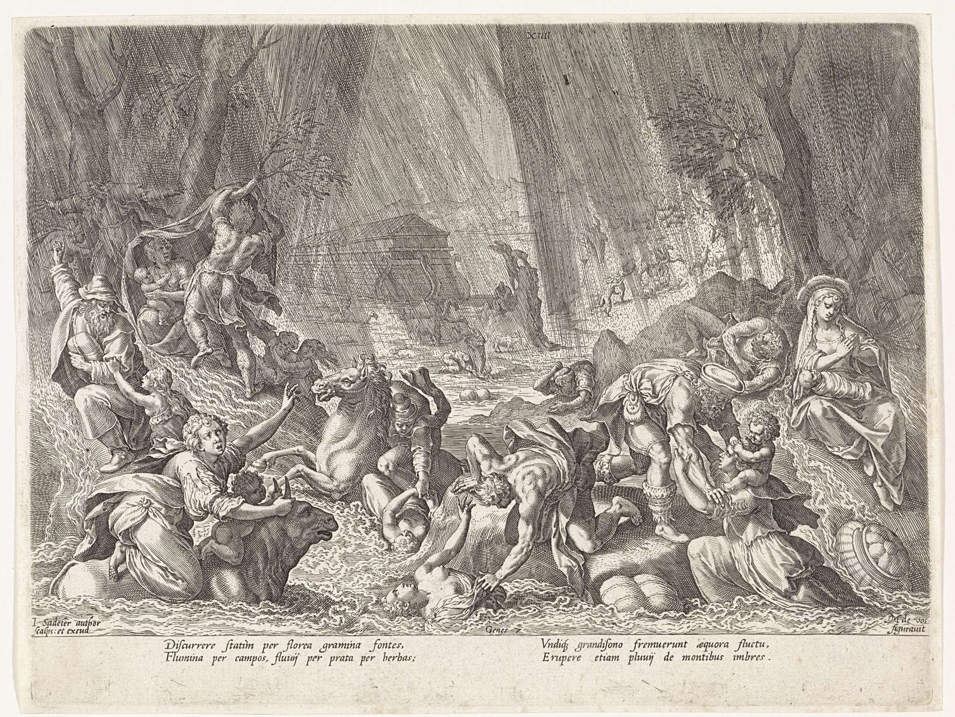 Begin van de zondvloed by Johann Sadeler I