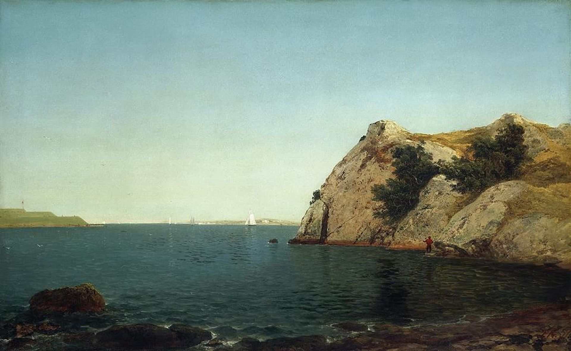 Beacon Rocknewport Harbor by John Frederick Kensett
