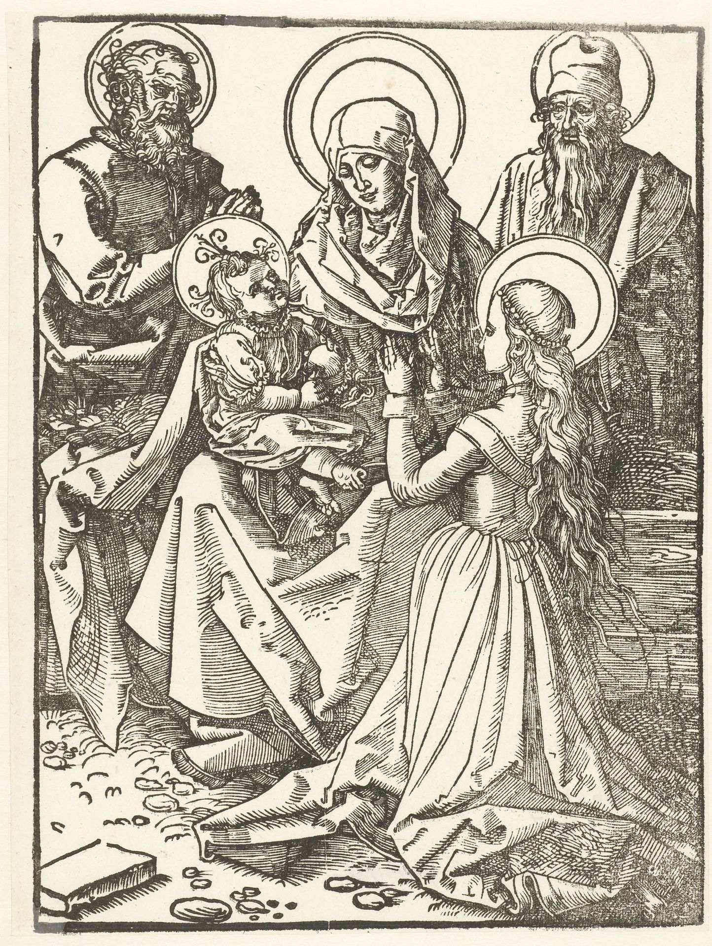 De Heilige Familie met Anna en Joachim by Albrecht Durer