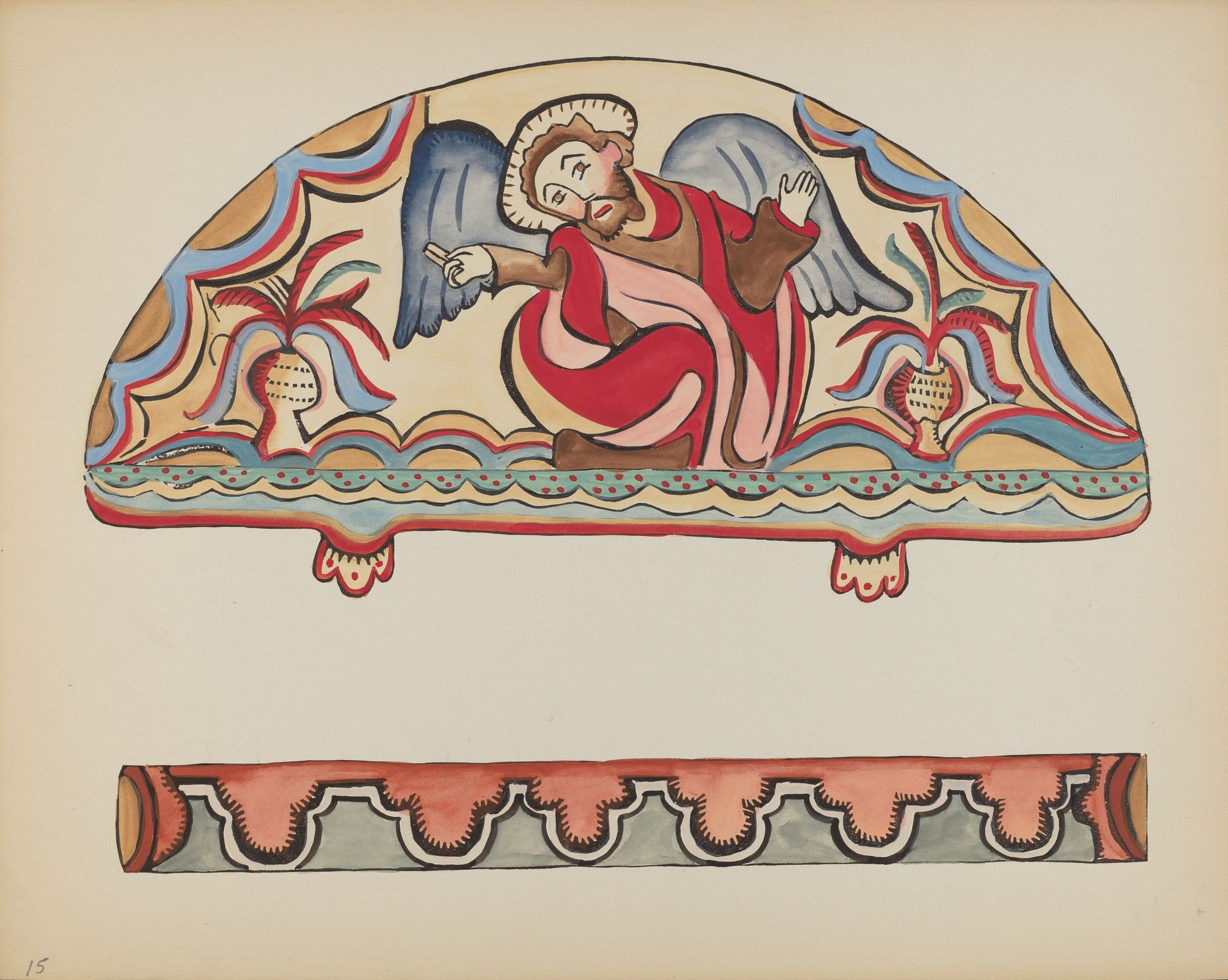Plate 15: The Creation (Lunette): From Portfolio "Spanish Colonial Designs of New Mexico" by Anonymous