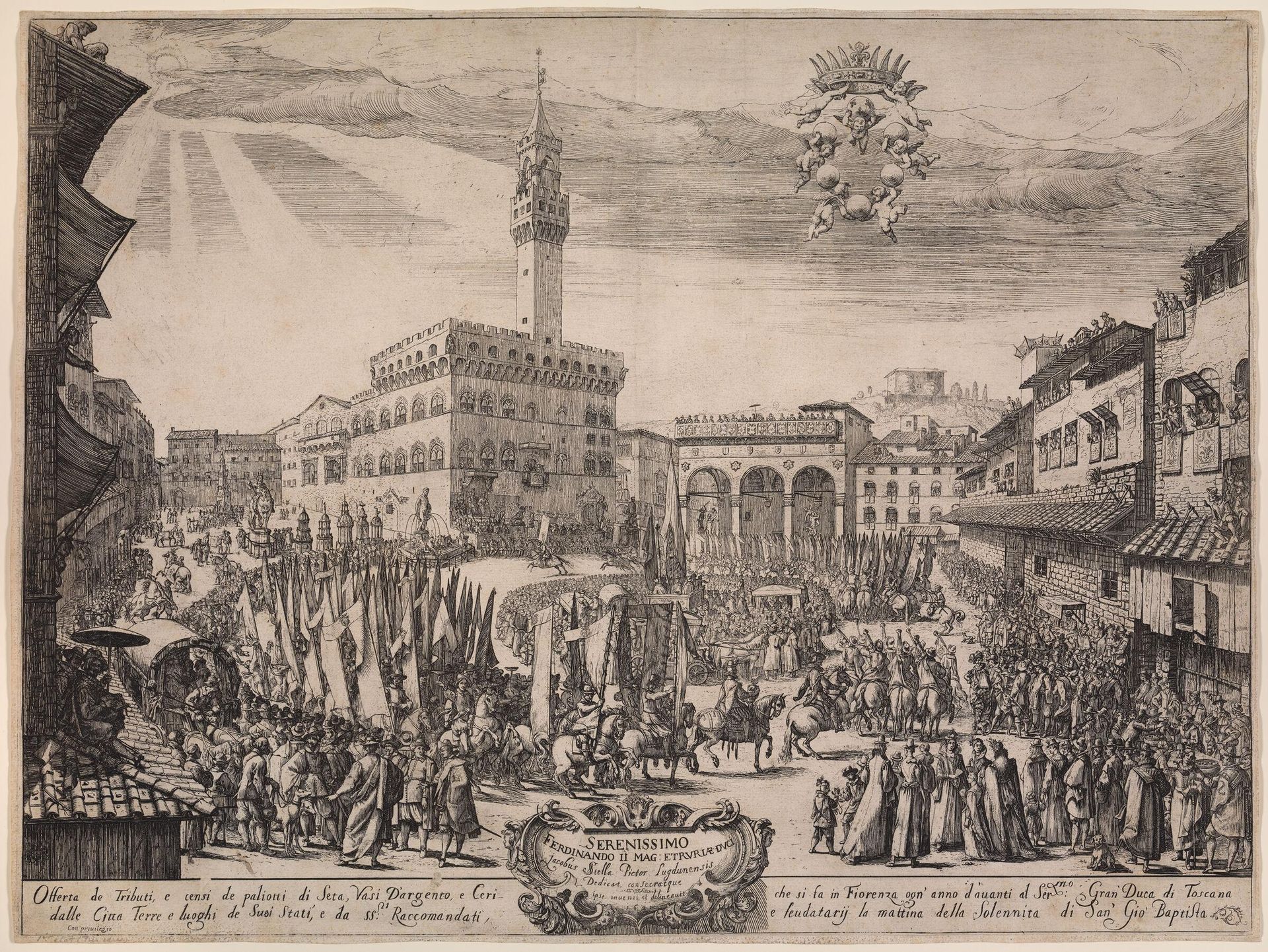 Ceremony of the Presentation of the Tributes to Grand Duke Ferdinand II of Tuscany, Florence by Jacques Stella