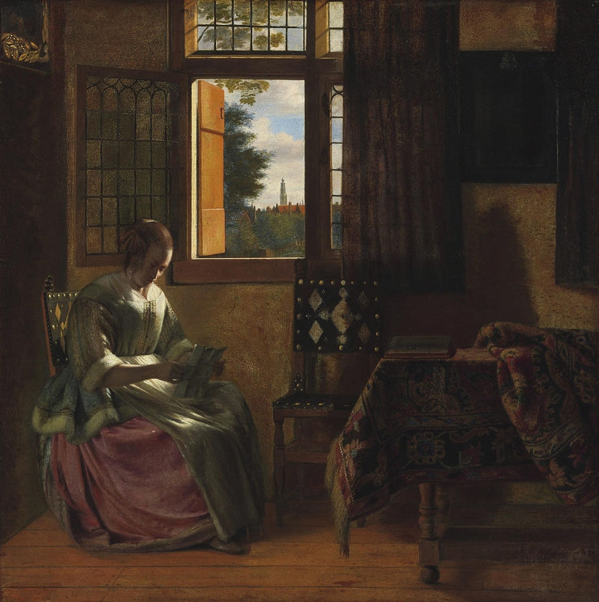 Woman Reading a Letter by Pieter de Hooch