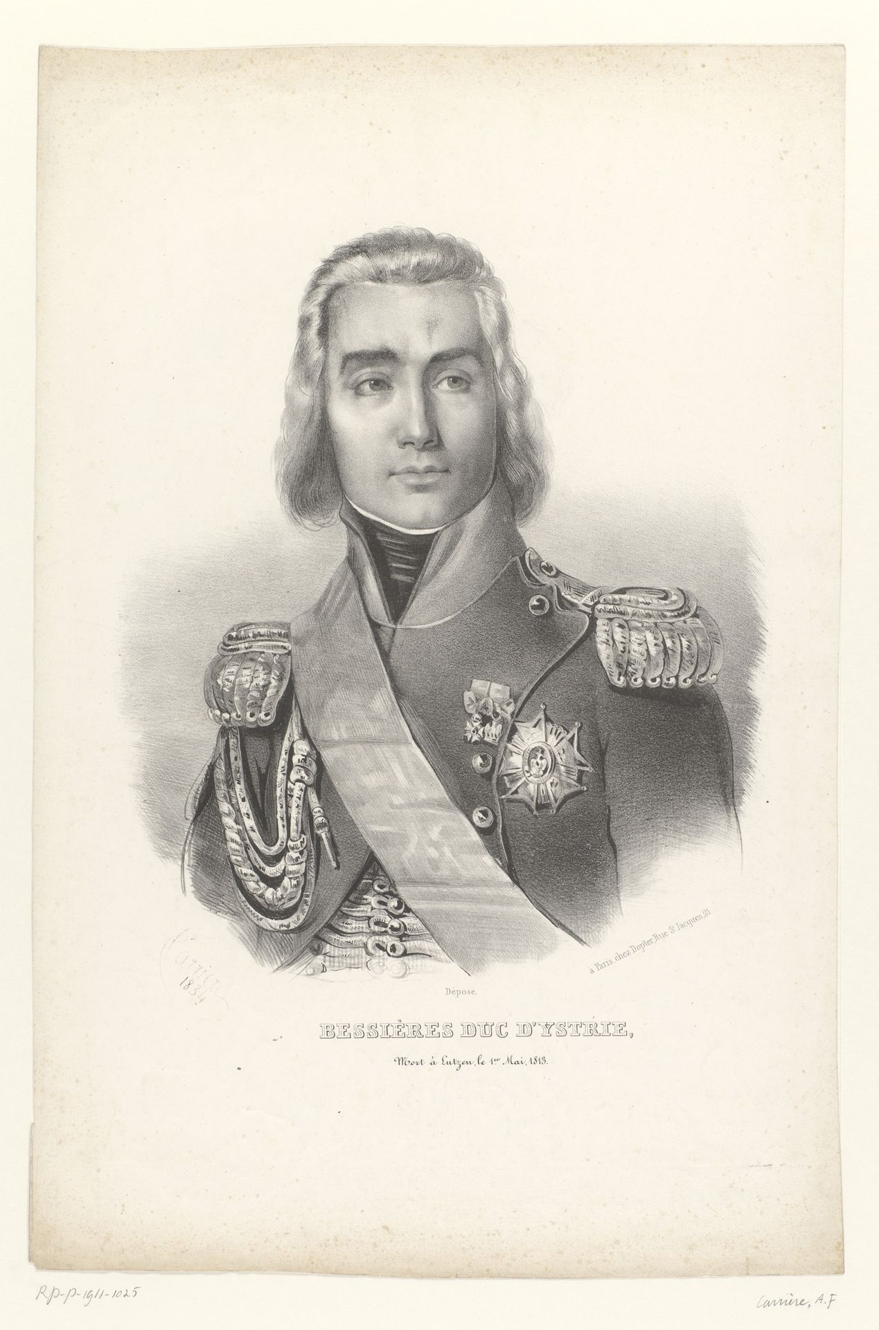 Portret van maarschalk Jean-Baptiste Bessières by Antoine Fulcrand Carrière