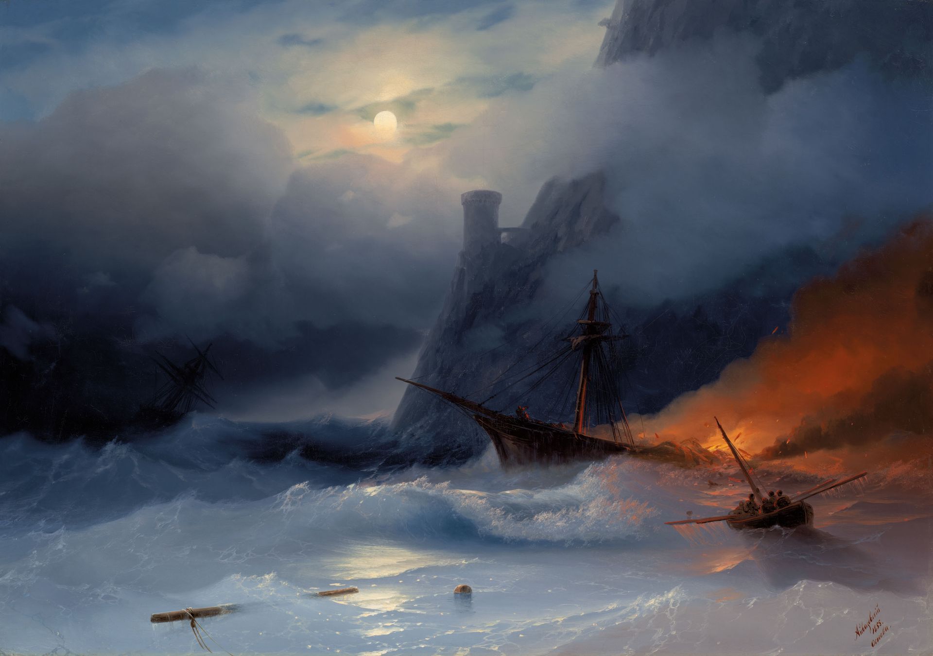 Tempest by Ivan Konstantinovich Aivazovsky