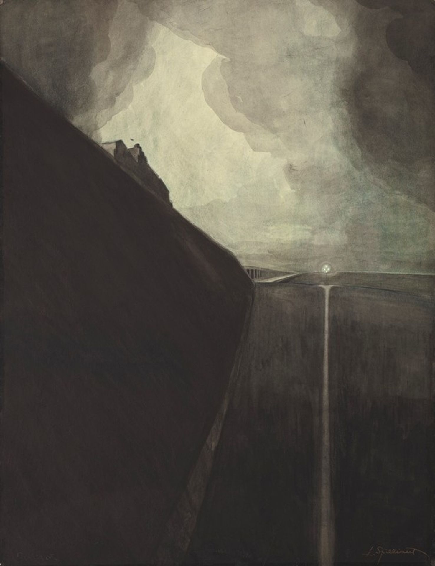 Digue et plage, Chalet Royal et galeries d’Ostende by Léon Spilliaert
