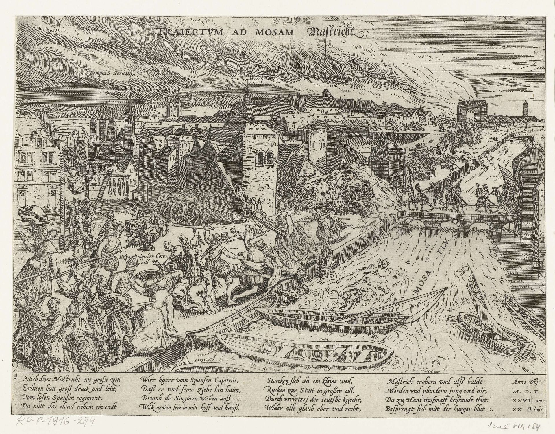 Moord te Maastricht, 1576 by Frans Hogenberg