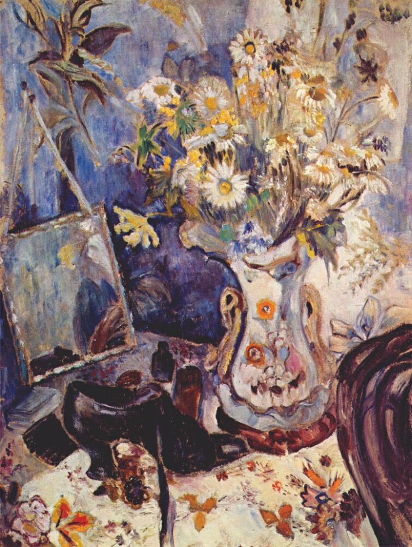 Still life with shoe and mirror by Natalia Goncharova