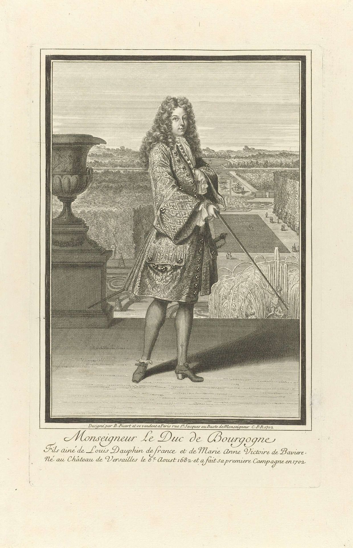 Portret van Lodewijk, hertog van Bourgondië by Bernard Picart