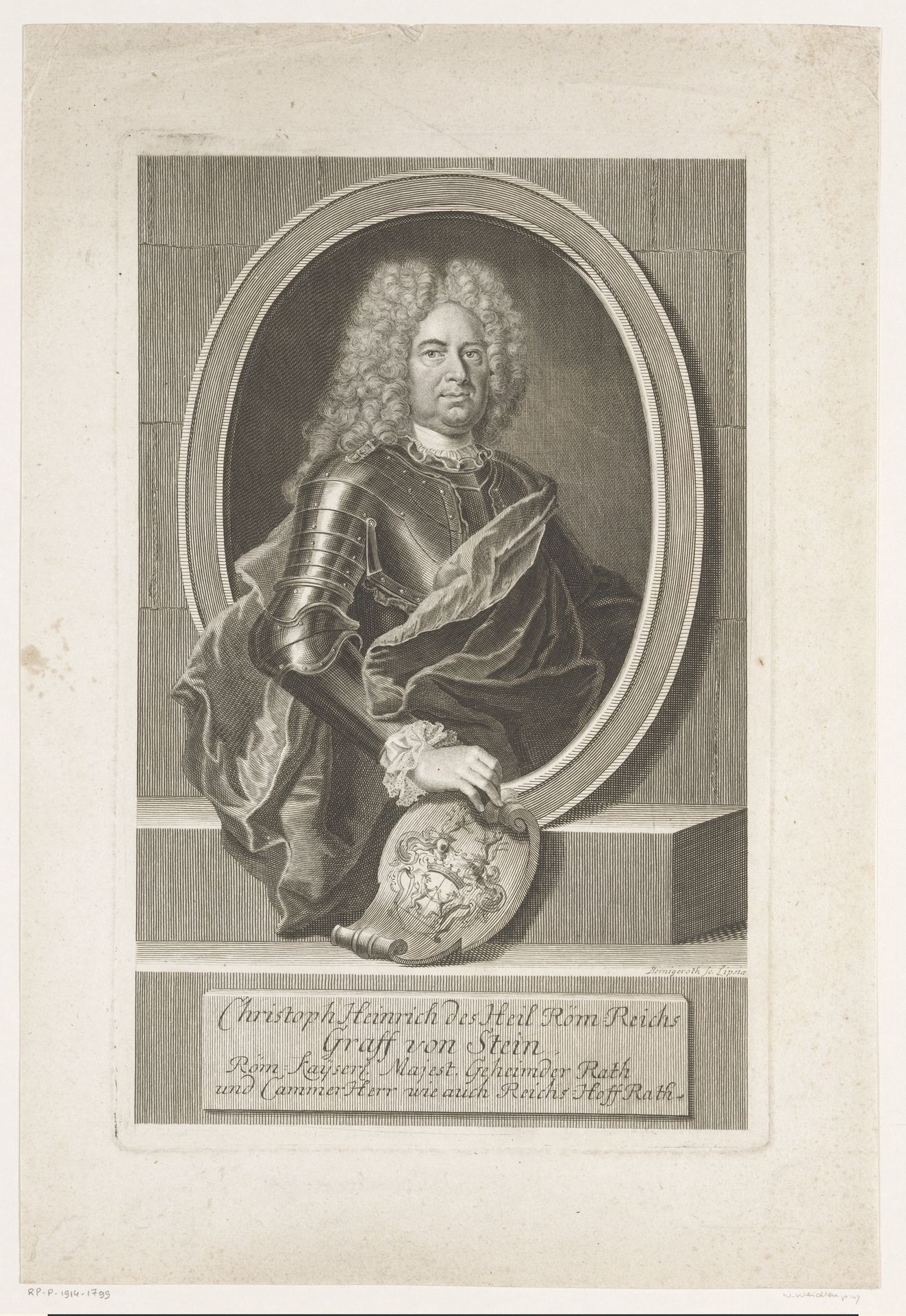 Portret van Christoph Heinrich Reichsgraf von Stein by Martin Bernigeroth