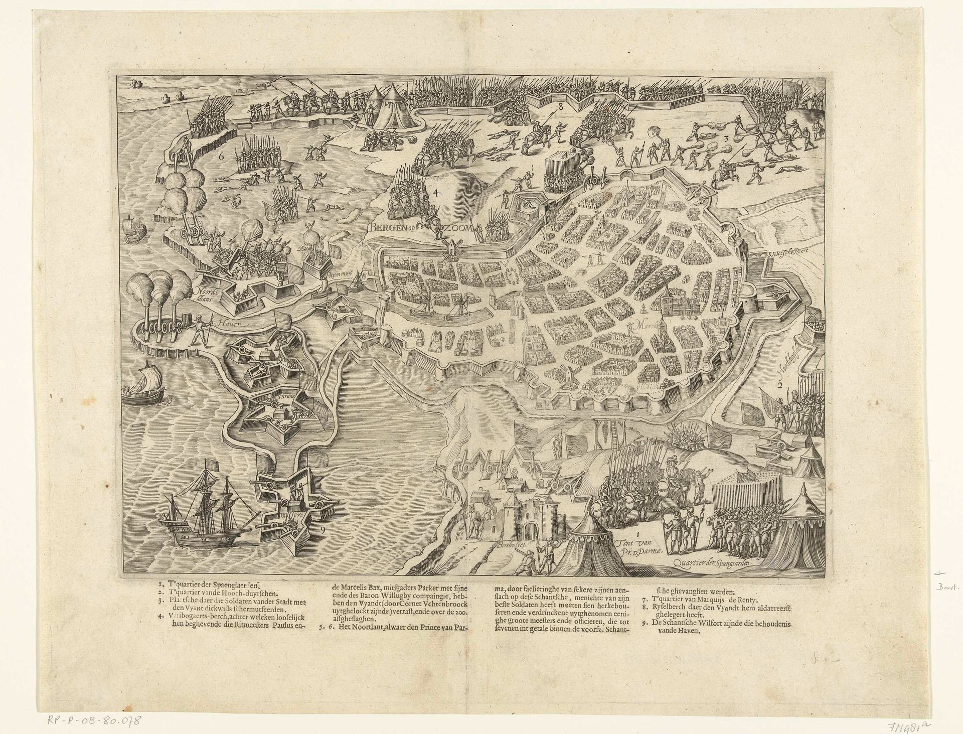 Parma belegert Bergen op Zoom, 1588 by Bartholomeus Willemsz. Dolendo
