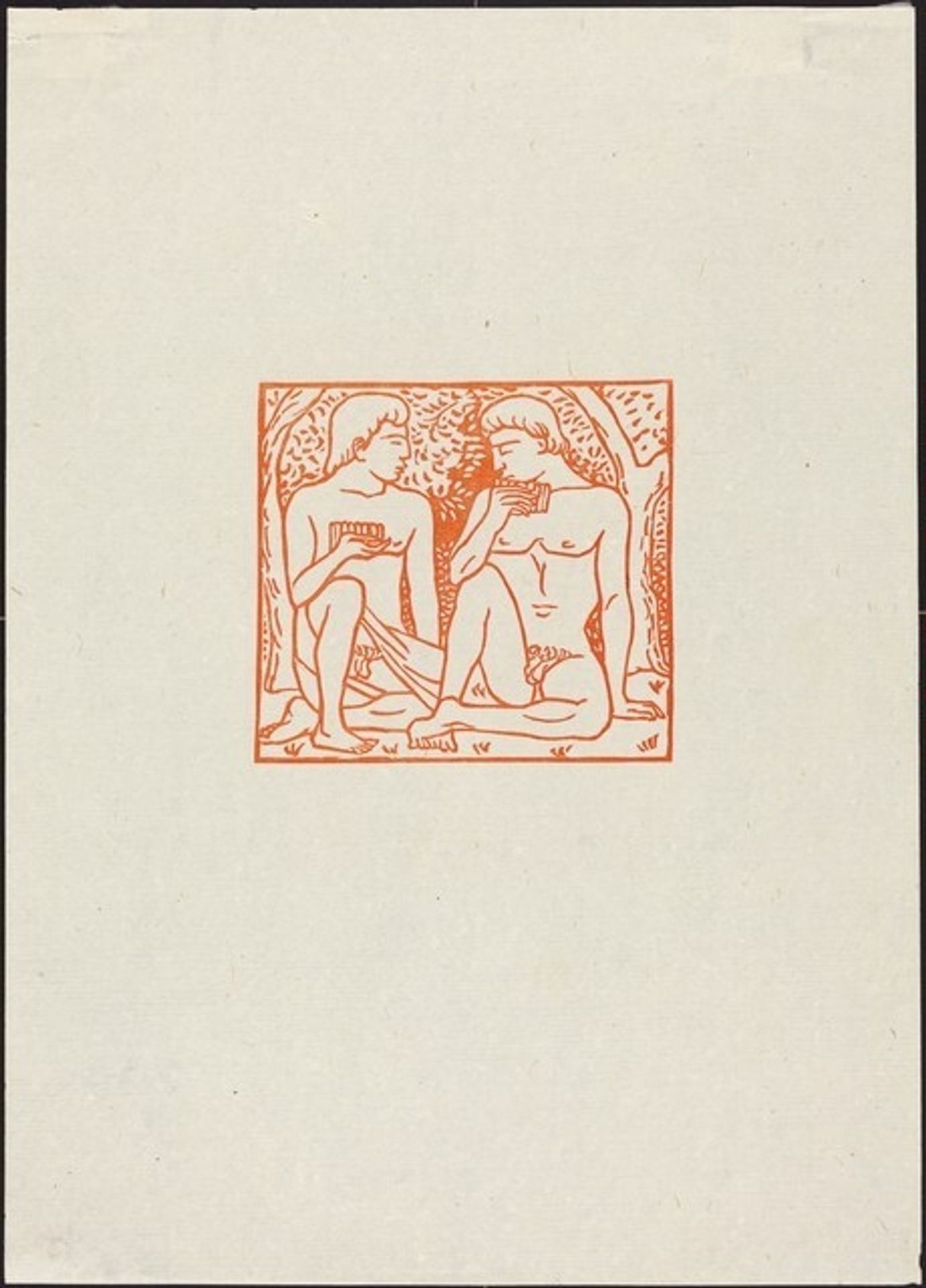 Seventh Eclogue: Corydon and Thrysis Singing (Corydon et Thyrsis, assis sous un cheneegaux dan l'art de chanter et dans l'art derepondre) by Aristide Maillol