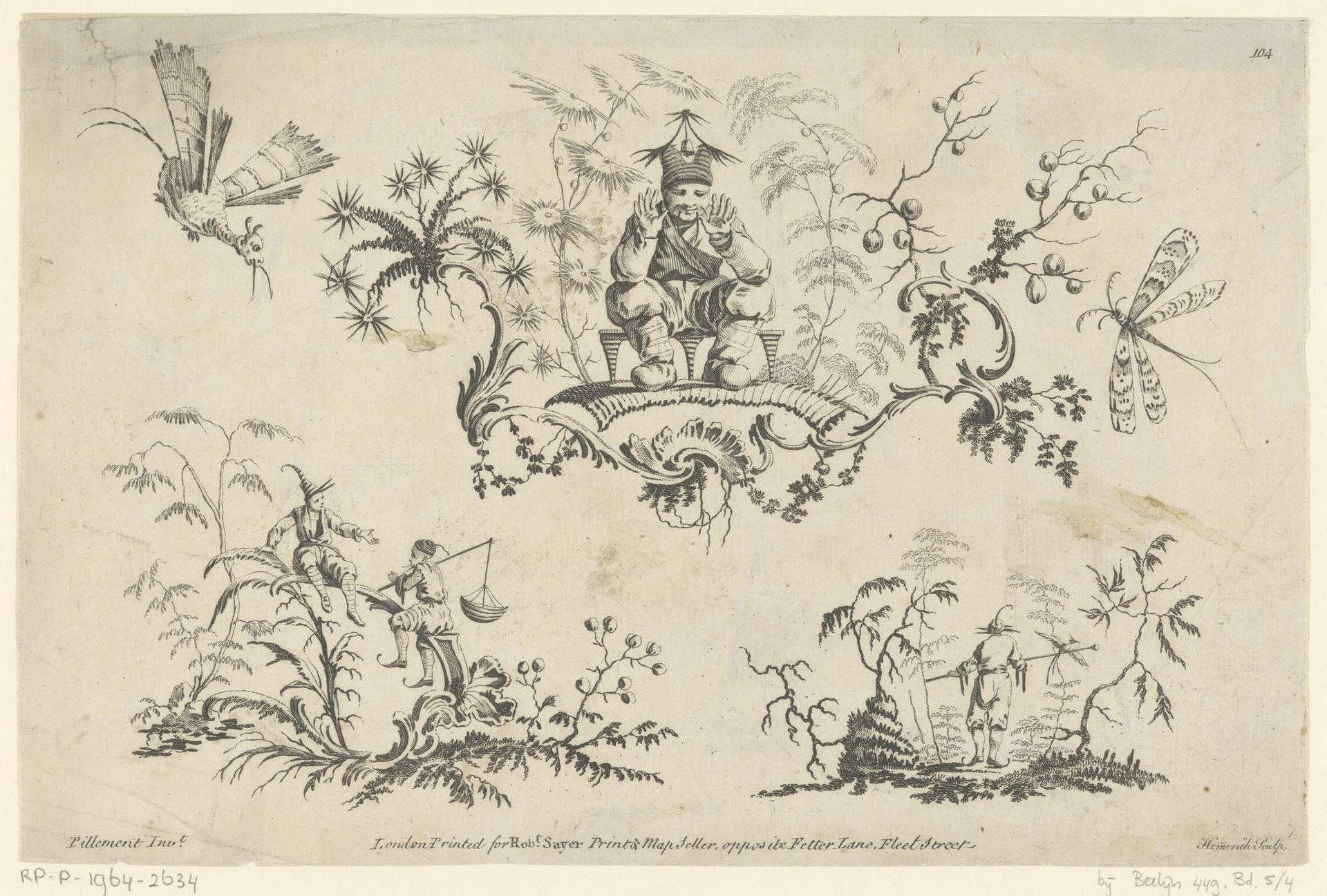 Drie landschappen met figuren by Cornelius Heinrich Hemerich