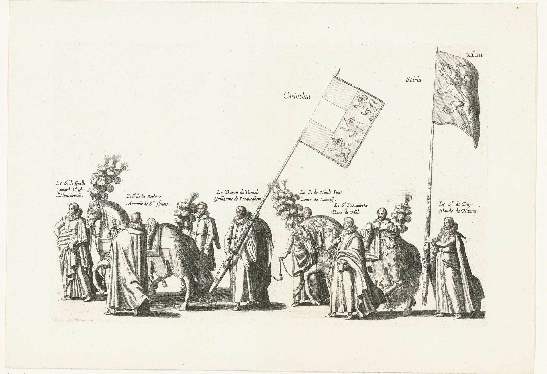 Begrafenisstoet van aartshertog Albrecht (plaat XLIIII), 1622 by Cornelis Galle I