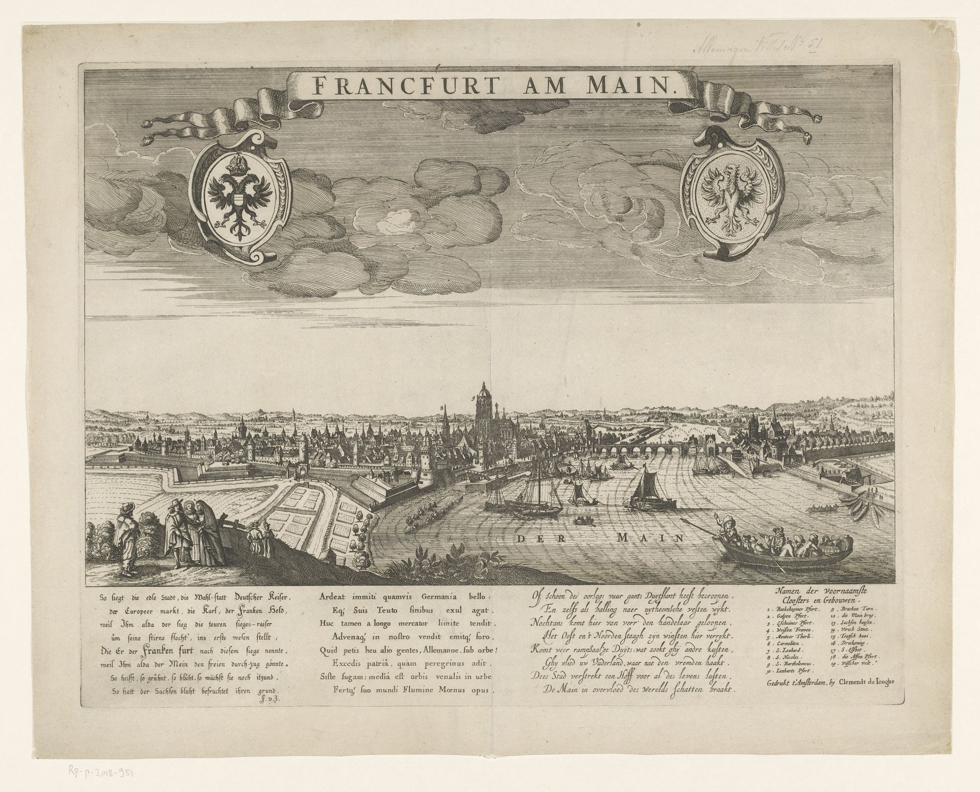 Gezicht op Frankfurt am Main by Anonymous