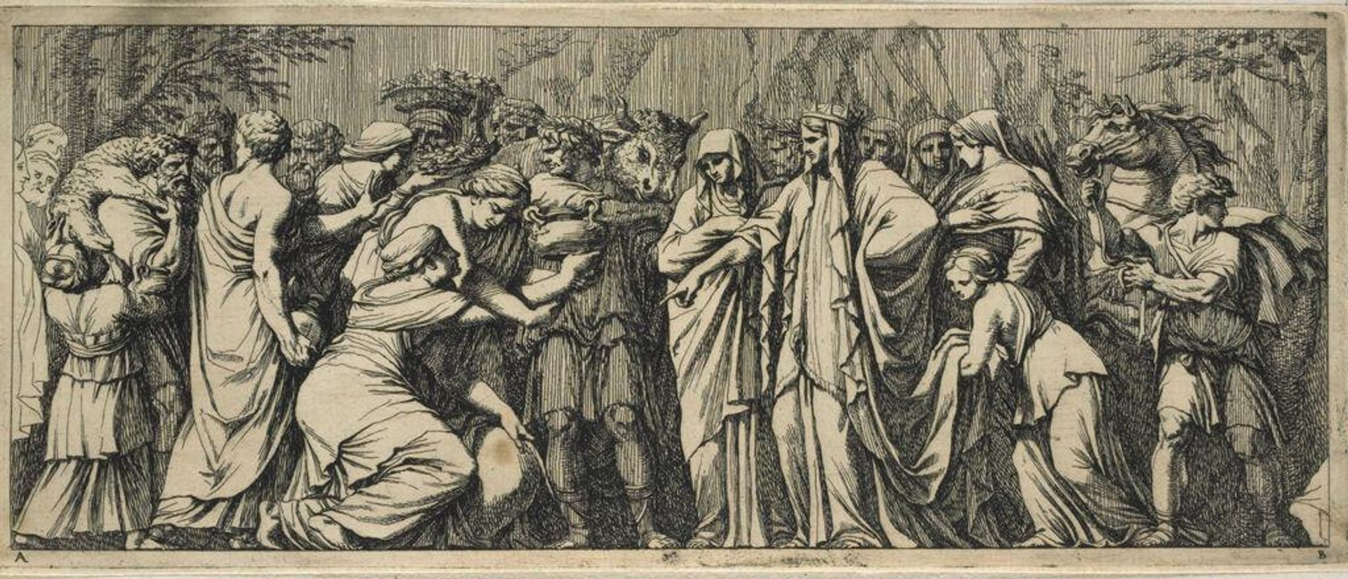 Suppliants Taking Gifts to Niobe by Giovanni Battista Galestruzzi