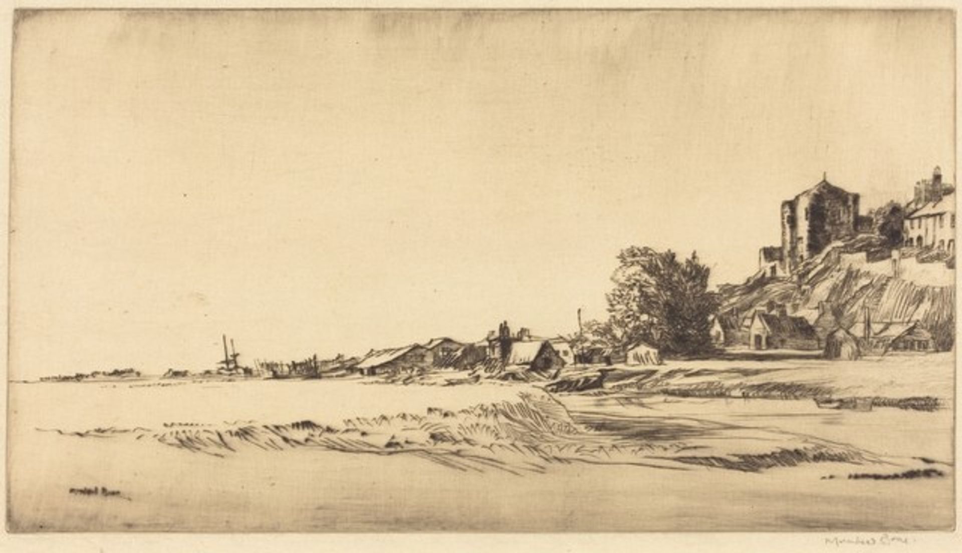 The Ypres Tower, Rye by Muirhead Bone