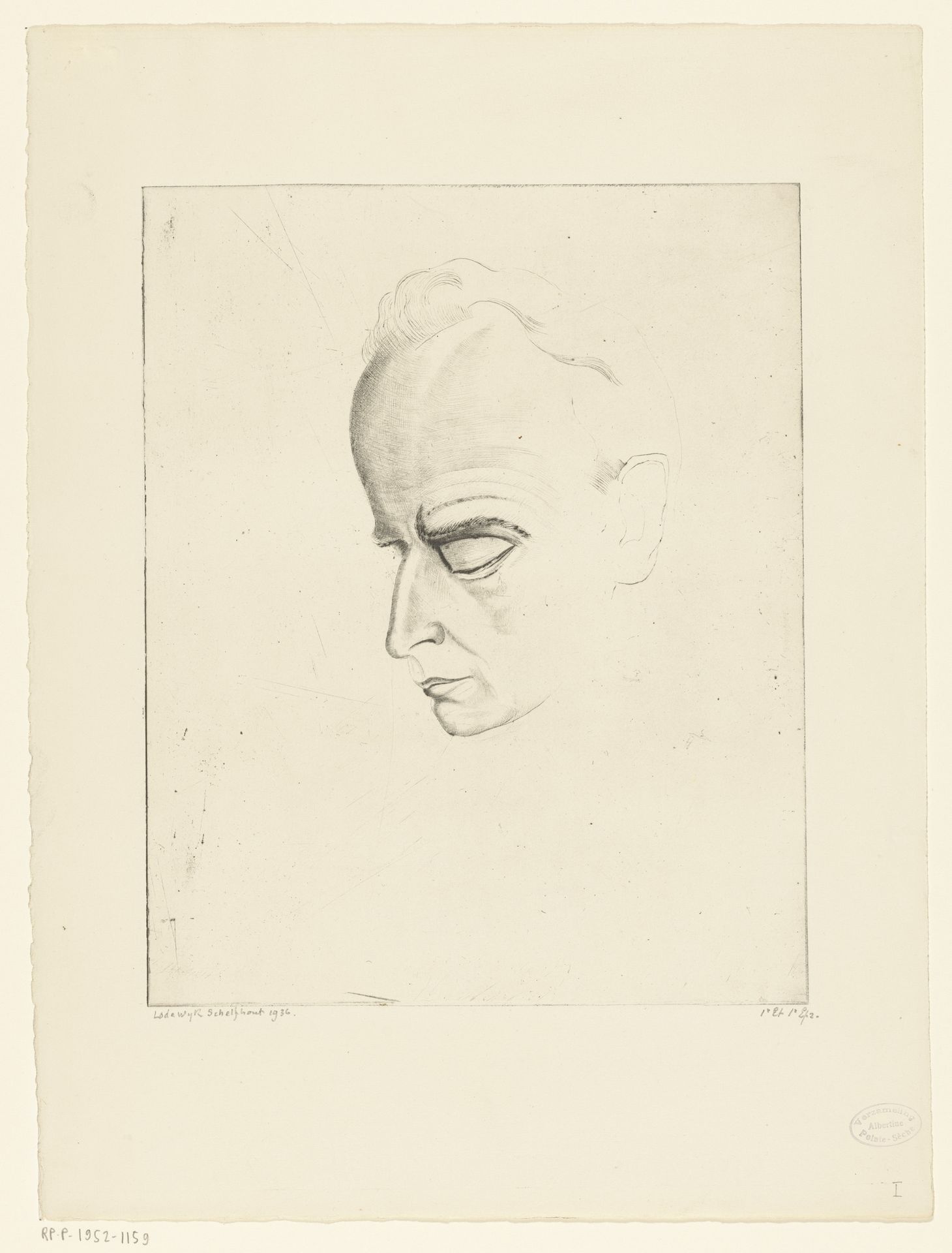 Portret van Ferdinand Bordewijk by Lodewijk Schelfhout