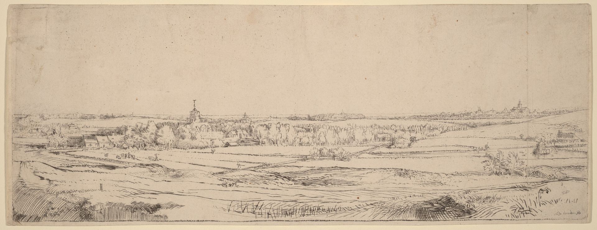 Landscape with a View Toward Haarlem (The Goldweigher's Field) by Rembrandt van Rijn