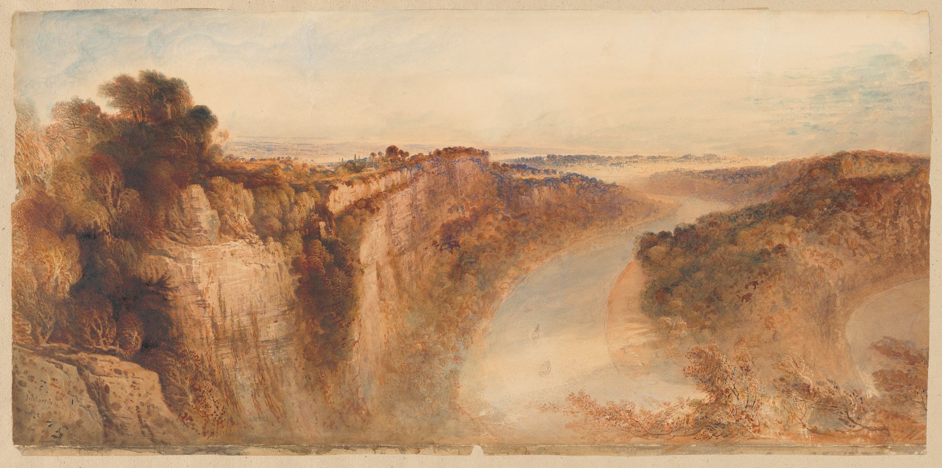 View on the River Wye, Looking towards Chepstow by John Martin