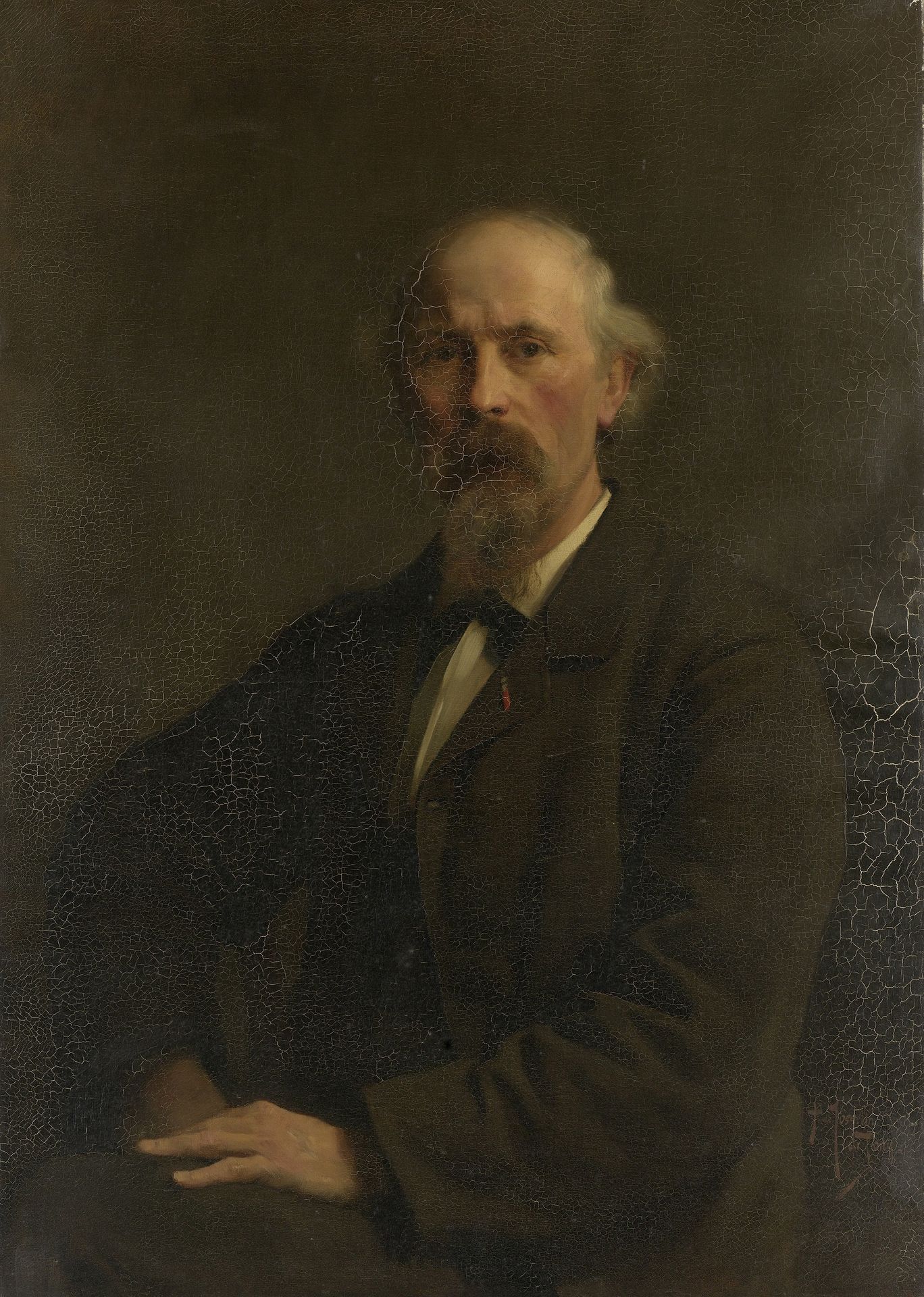 Portret van Pieter Stortenbeker (1828-1898), kunstschilder by Pieter de Josselin de Jong