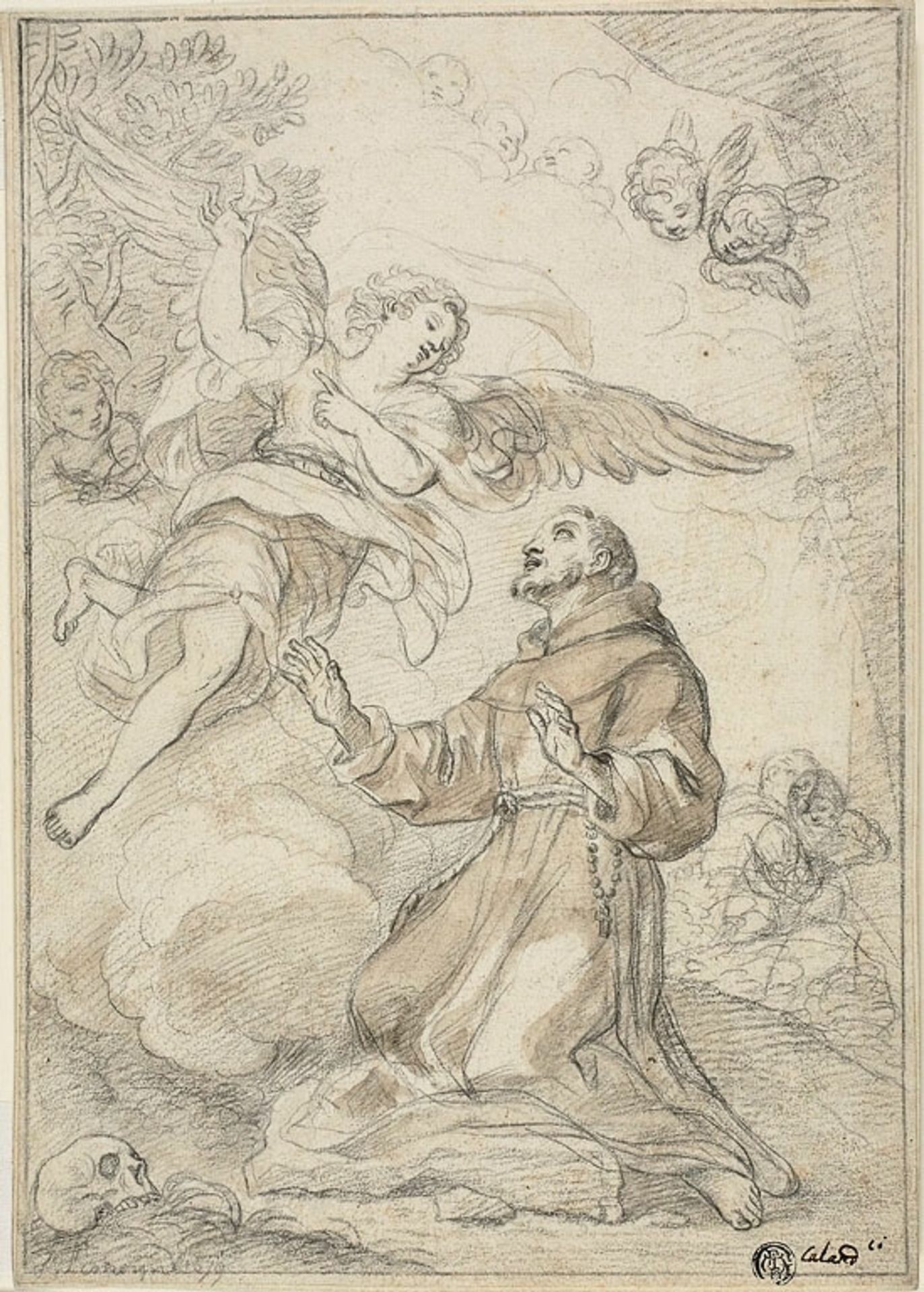 Angel Appearing to Saint Dominic by Giacinto Calandrucci