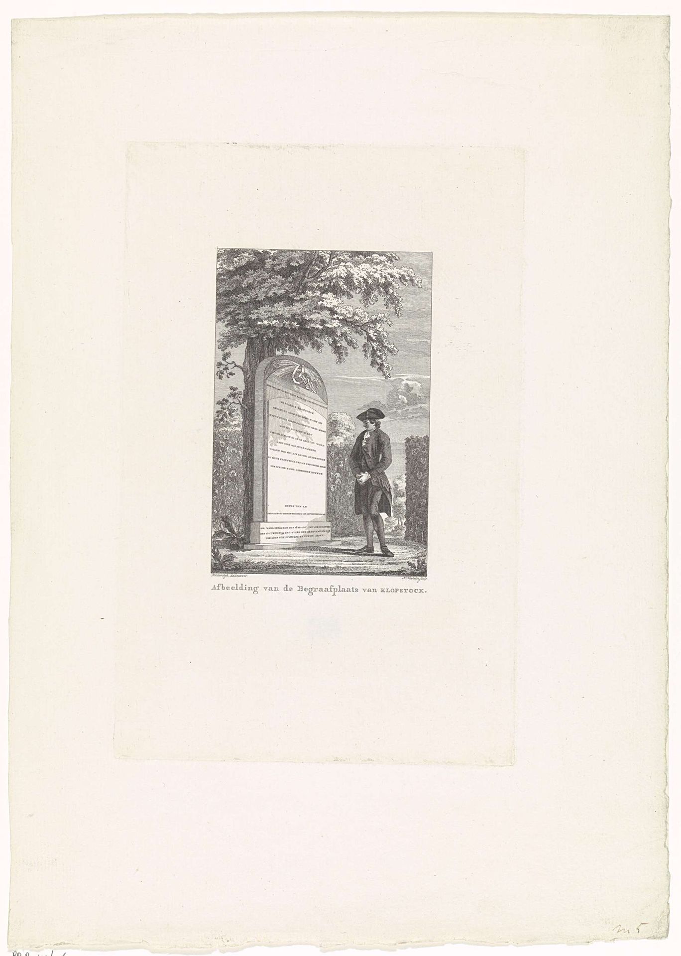 Graf van Margareta Klopstock by Harmanus Vinkeles