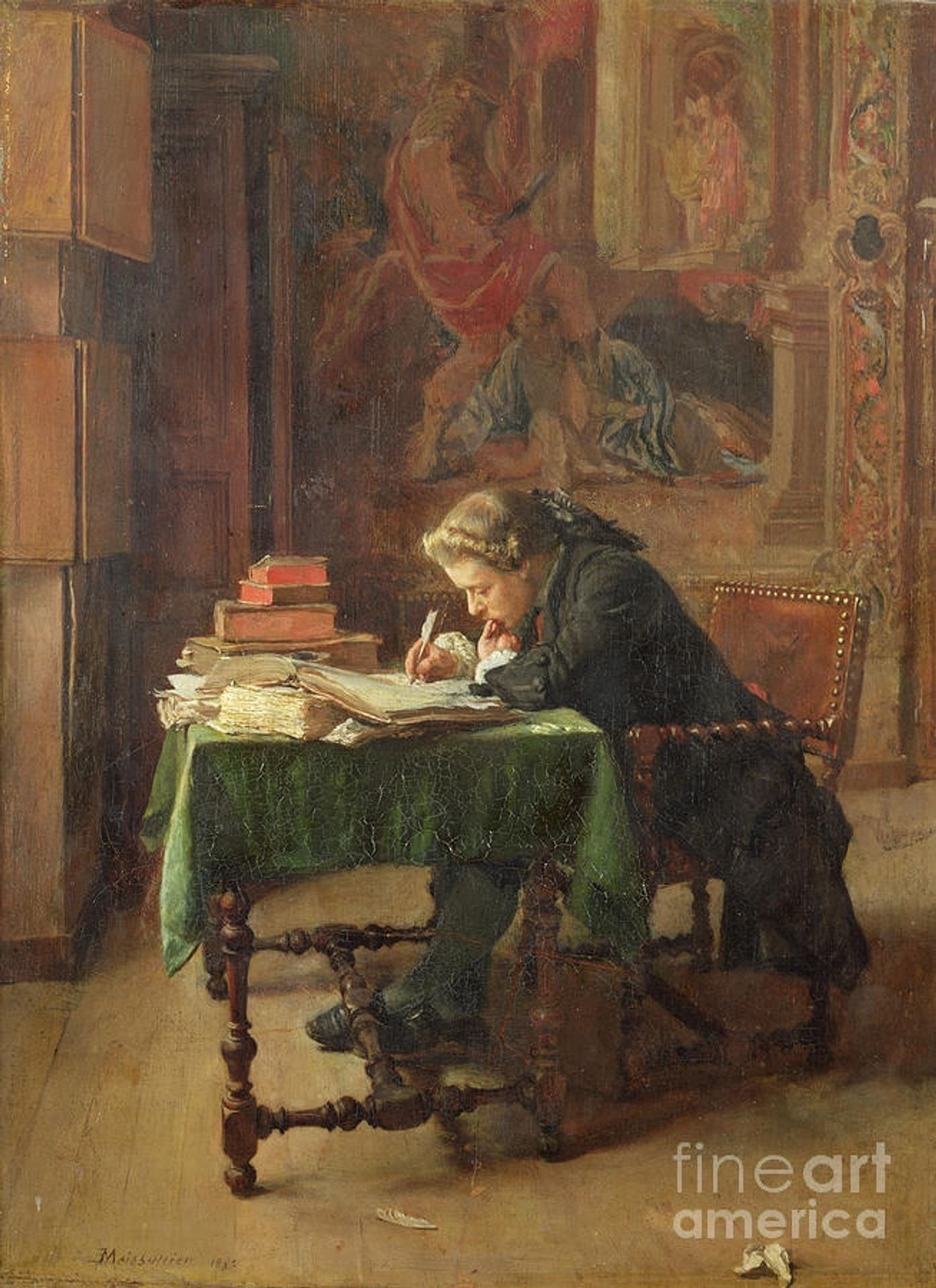 Young Man Writing by Ernest Meissonier
